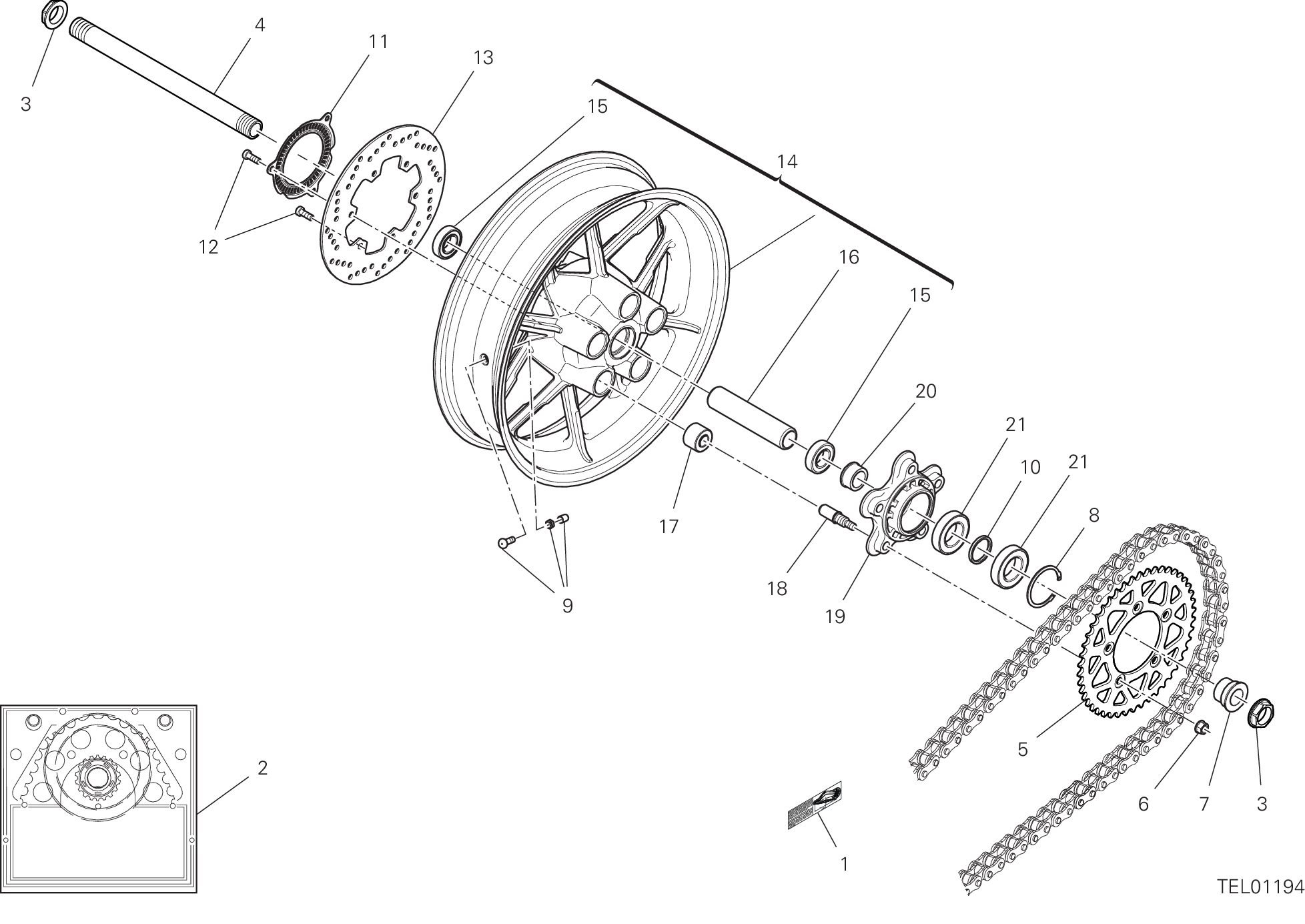 29A ROUE ARRIERE POUR SCRAMBLER ICON 2019