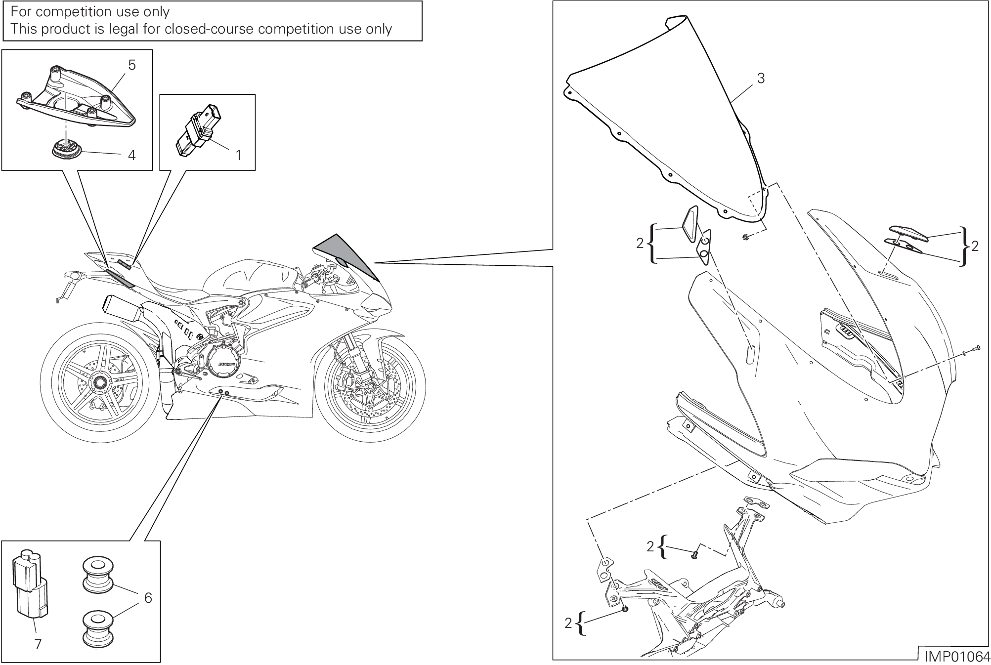 34B ACCESSOIRES POUR SUPERBIKE 1299 SUPERLEGGERA 2017