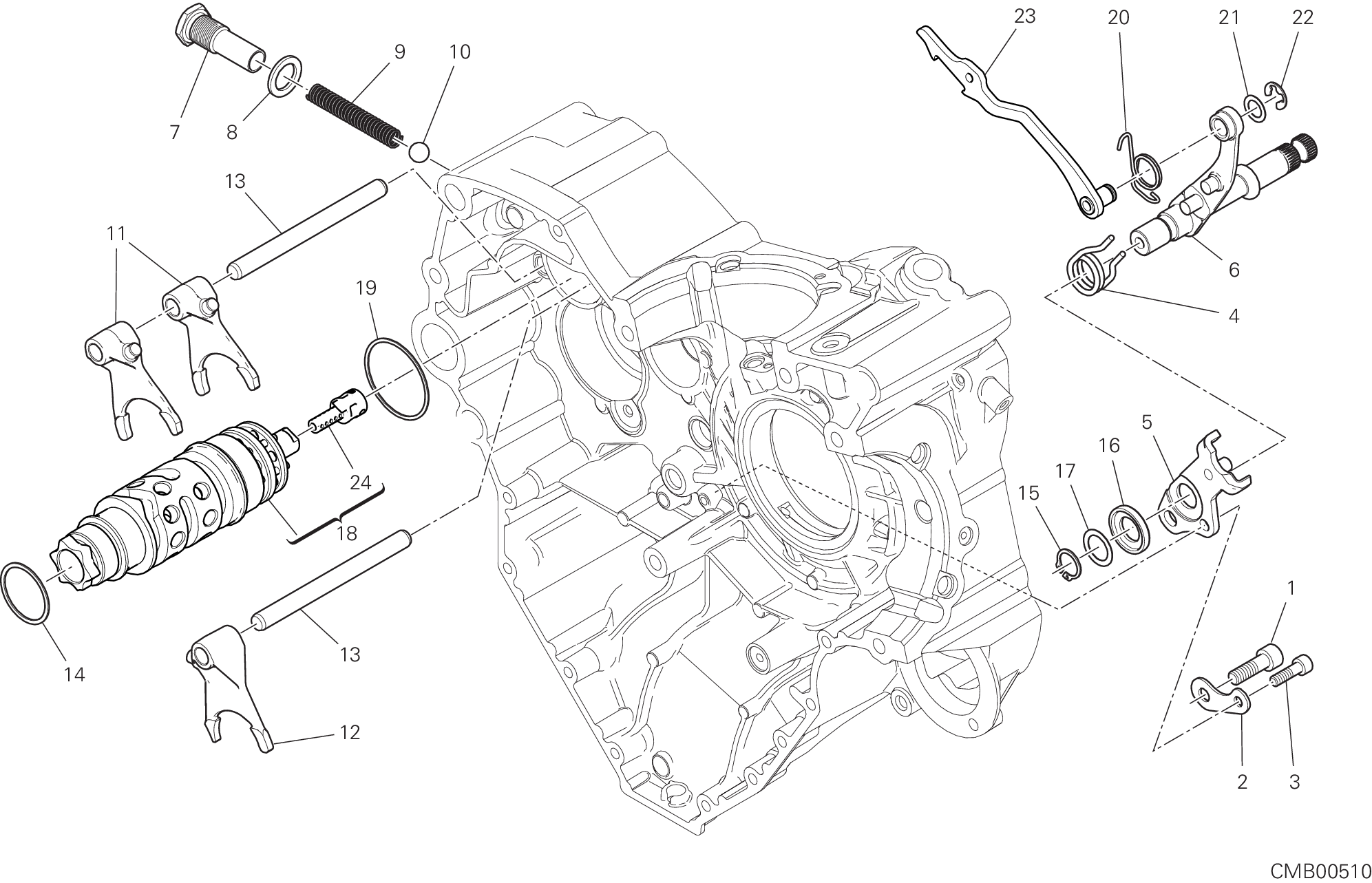 002 ARBRE SELECTEUR DE VITESSES POUR MULTISTRADA 1260 ABS 2018