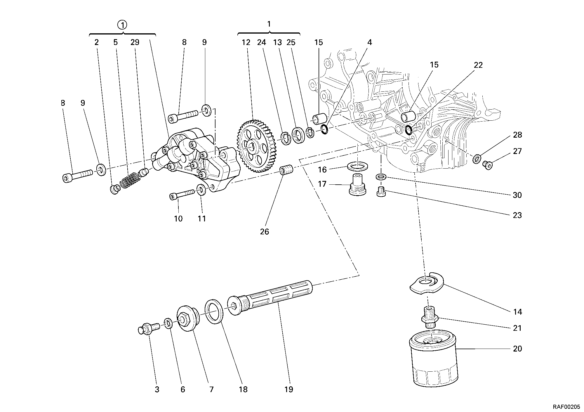 009 POMPE A HUILE FILTRE POUR MONSTER S2R 800 2006