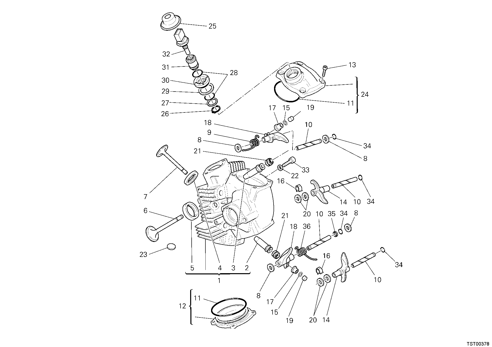 015 CULASSE HORIZONTALE POUR MULTISTRADA 1100 S 2008