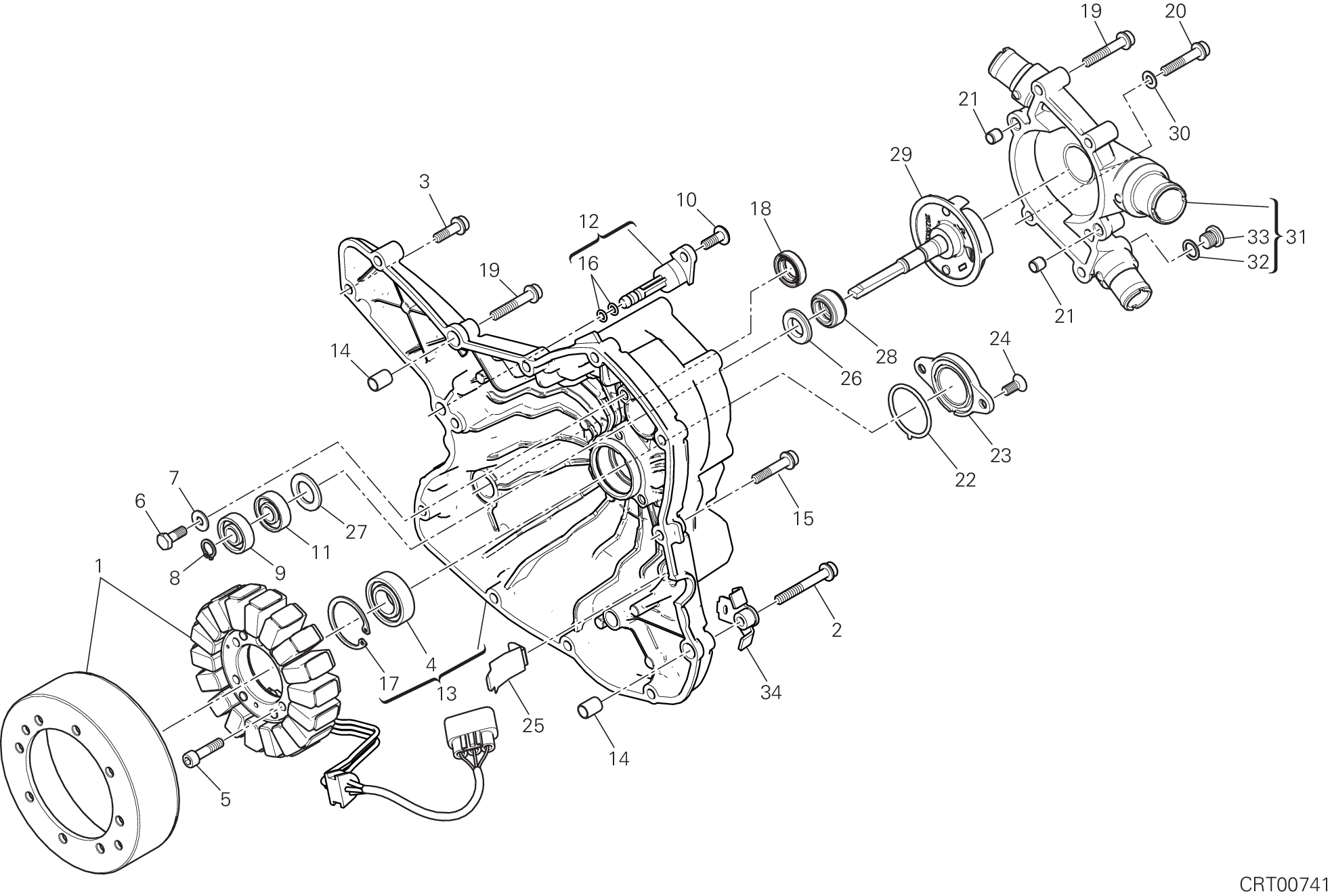 011 COUVERCLE GENERATEUR POUR MULTISTRADA 950 TOURING 2017
