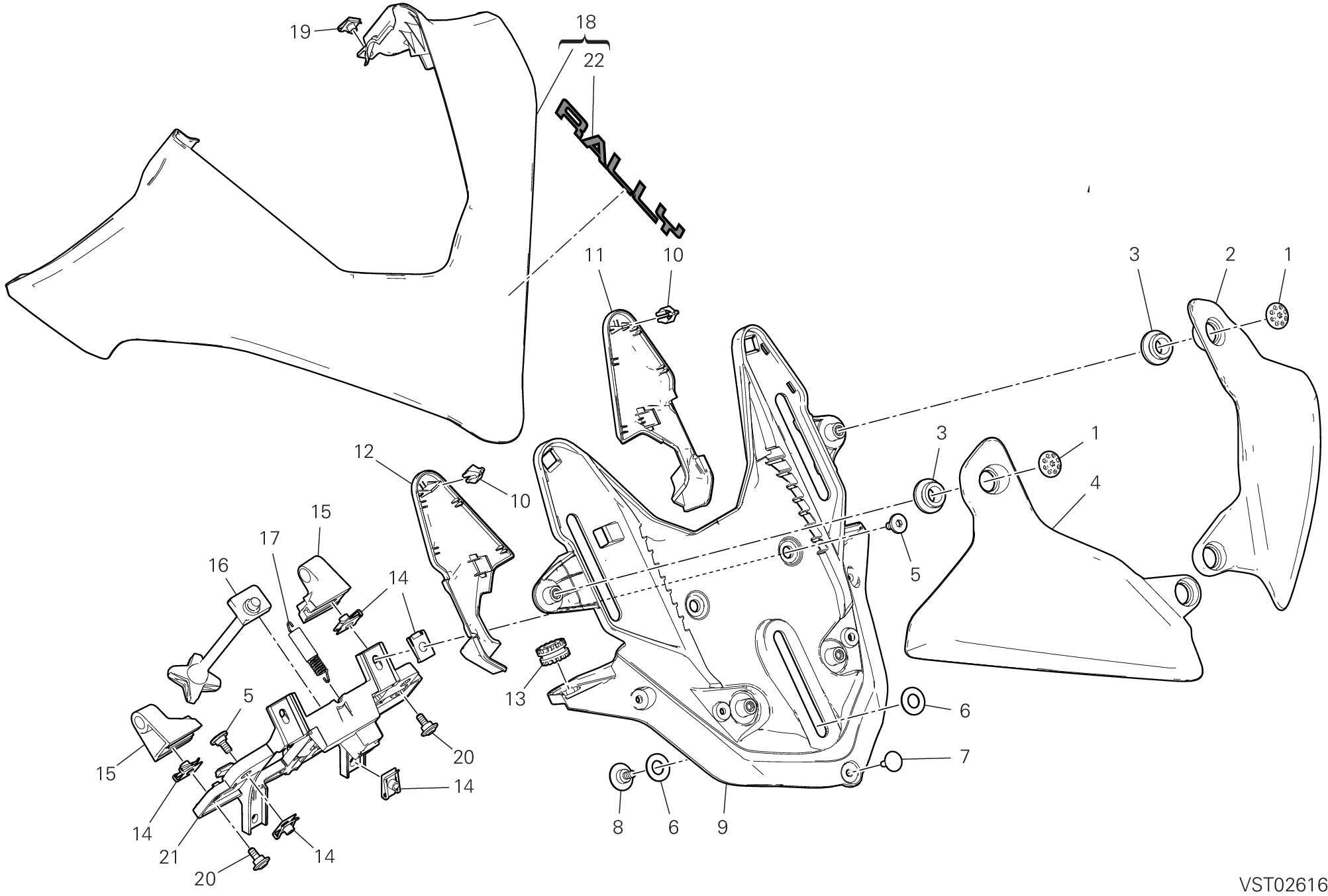 37B SUPPORT BULLE POUR MULTISTRADA V4 RALLY RADAR 2023