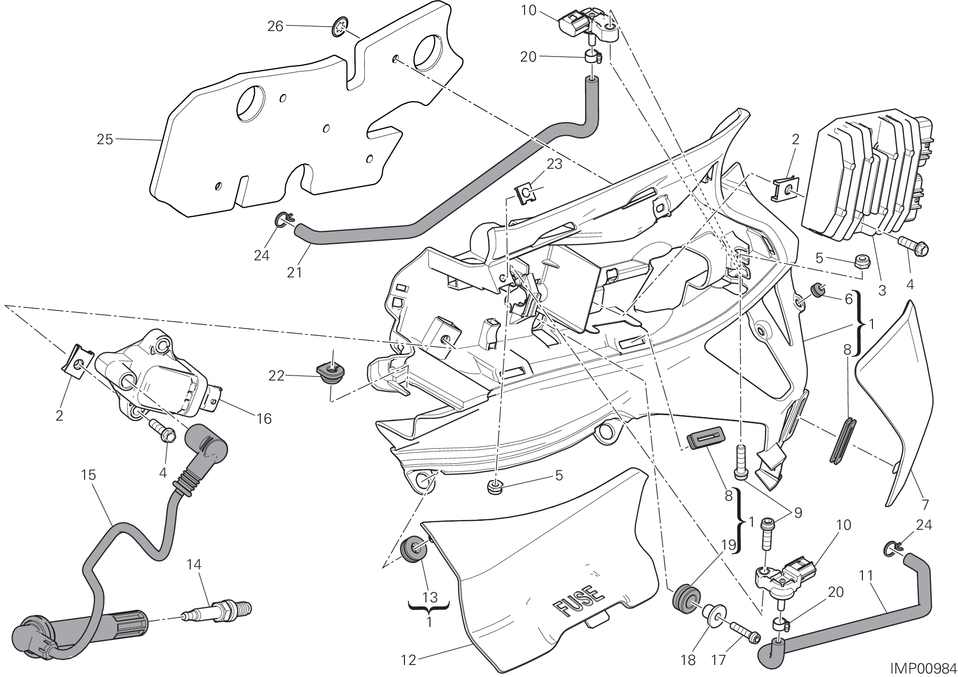018 IMPIANTO ELETTRICO SINISTRO POUR SUPERBIKE 959 PANIGALE ABS 2016