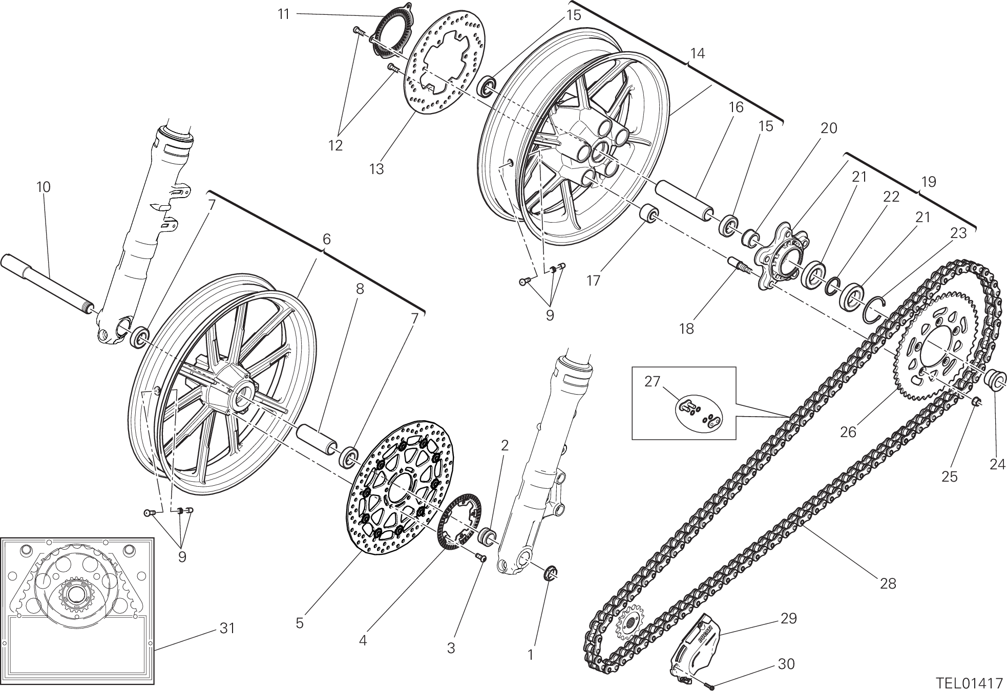 026 RUOTA ANTERIORE E POSTERIORE POUR SCRAMBLER SIXTY2 2020