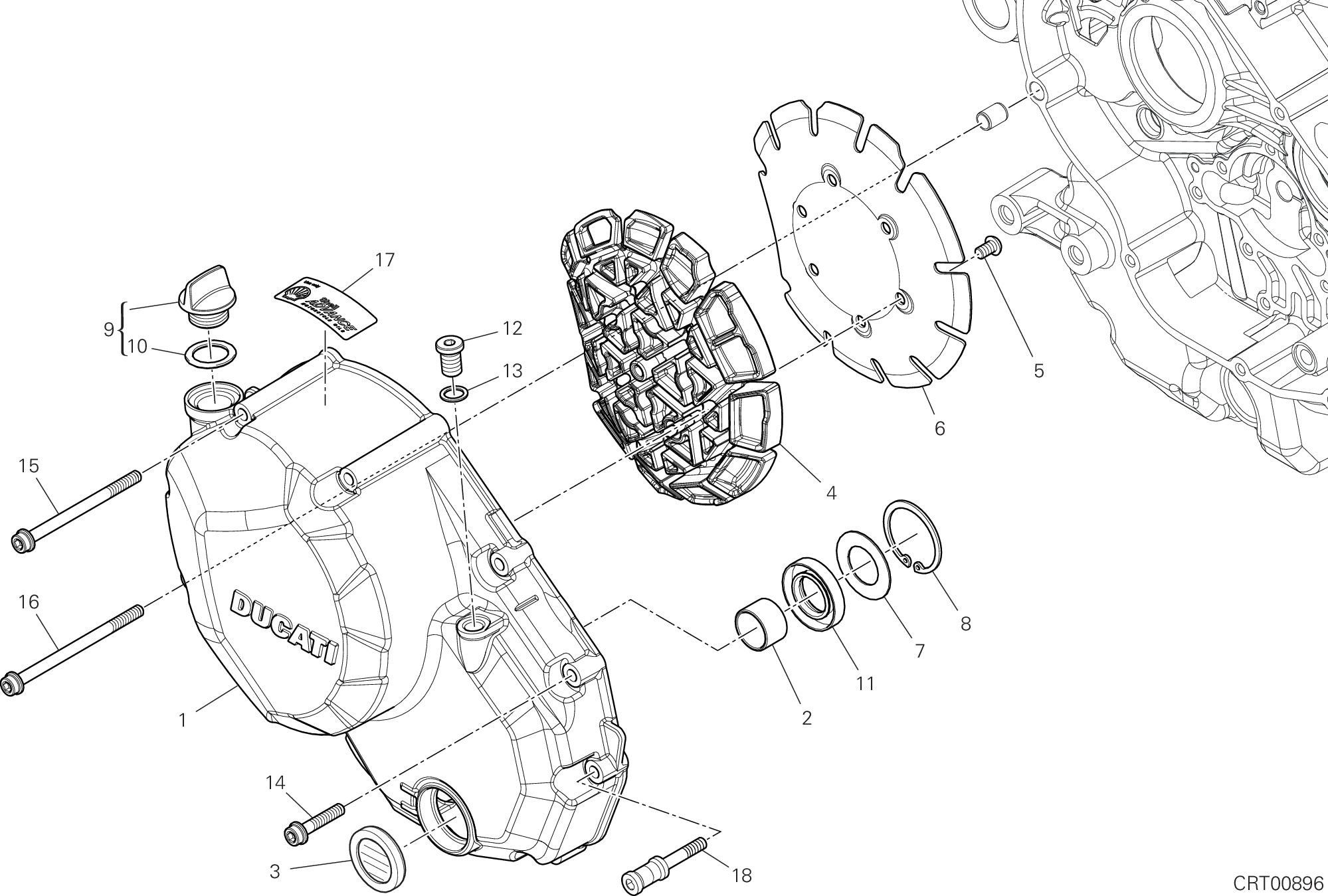 005 COUVERCLE EMBRAYAGE POUR SUPERSPORT 950 2022