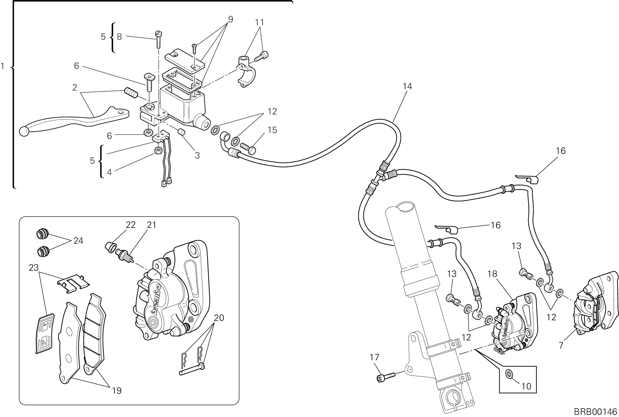 029 SYSTEME DE FREIN AVANT POUR MONSTER S2R 800 2006