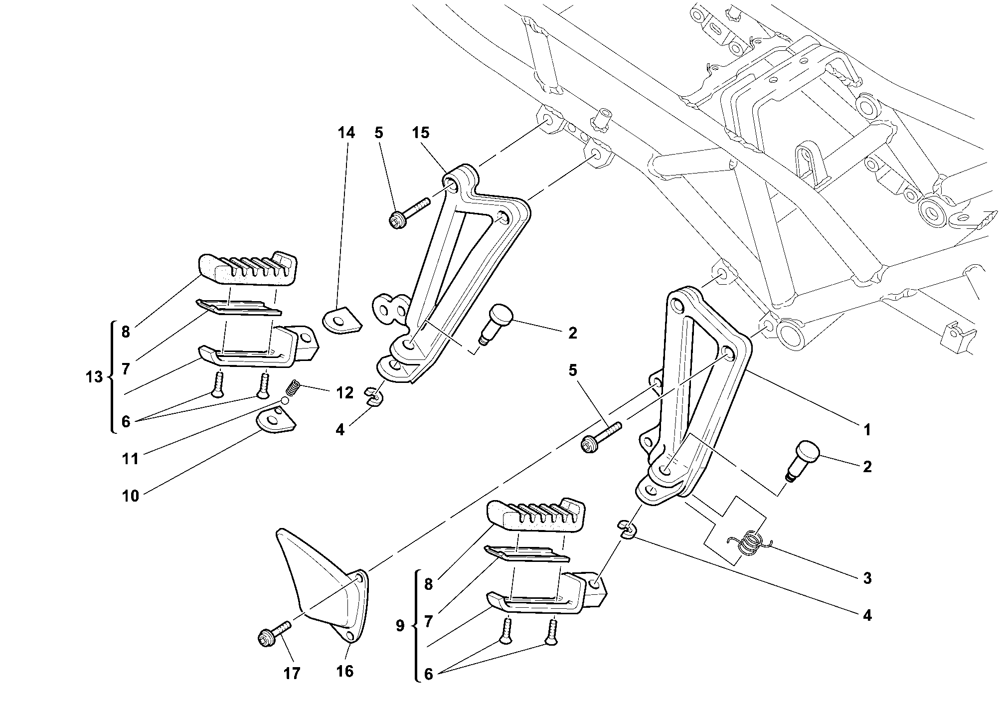 021 REPOSE PIEDS DROIT POUR SPORT TOURING ST4 1999