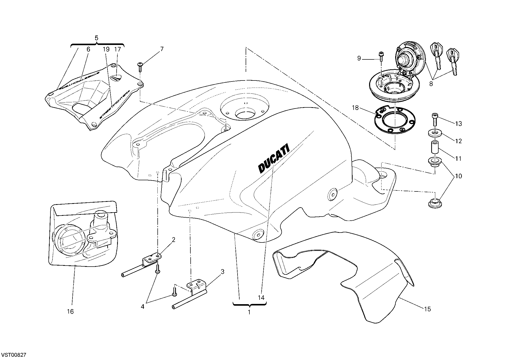 032 RESERVOIR CARBURANT POUR STREETFIGHTER S 2010