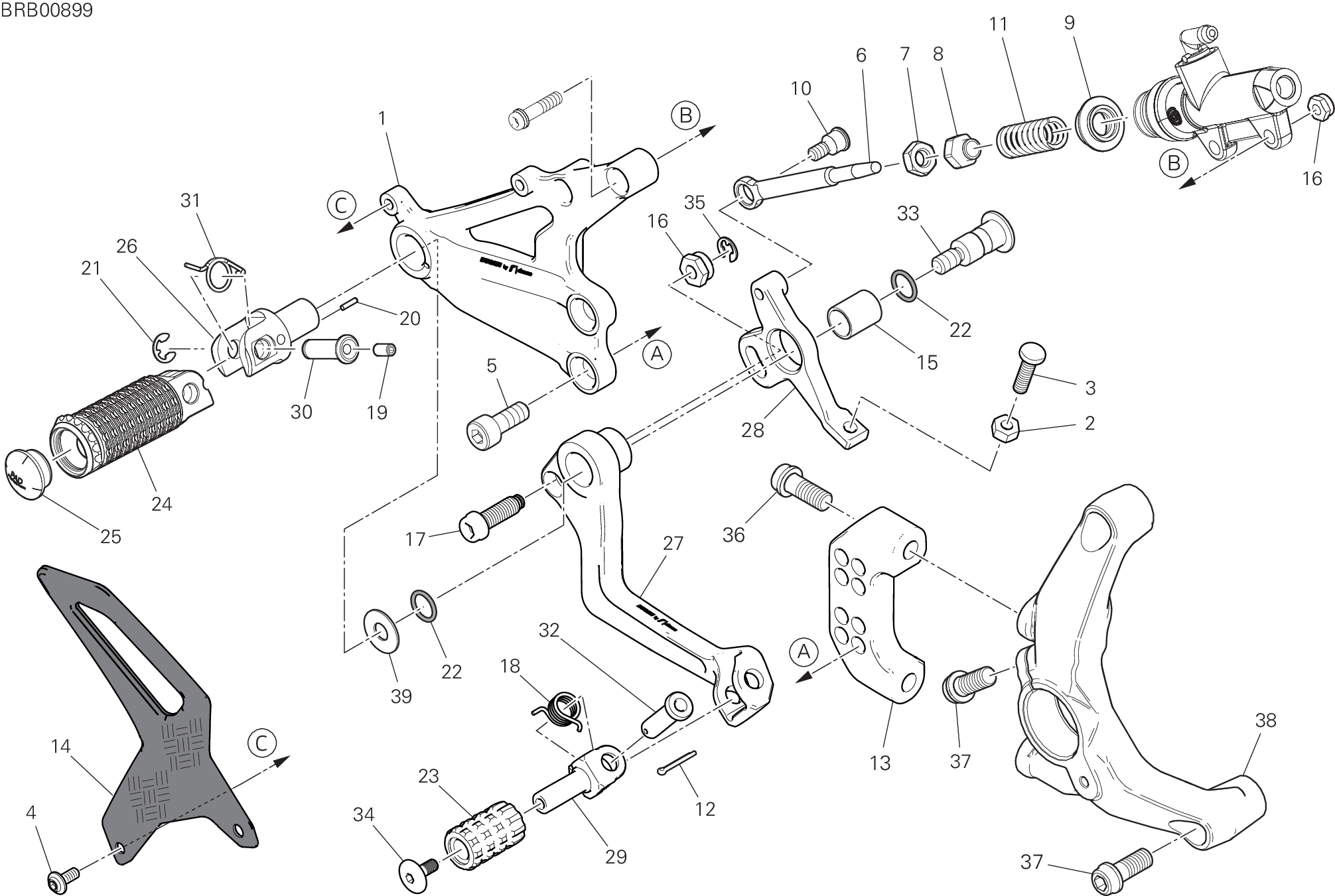 26B REPOSE PIEDS DROIT POUR SUPERBIKE PANIGALE V2 BULEGA 2023 WORLD CHAMPION REPLICA 2025