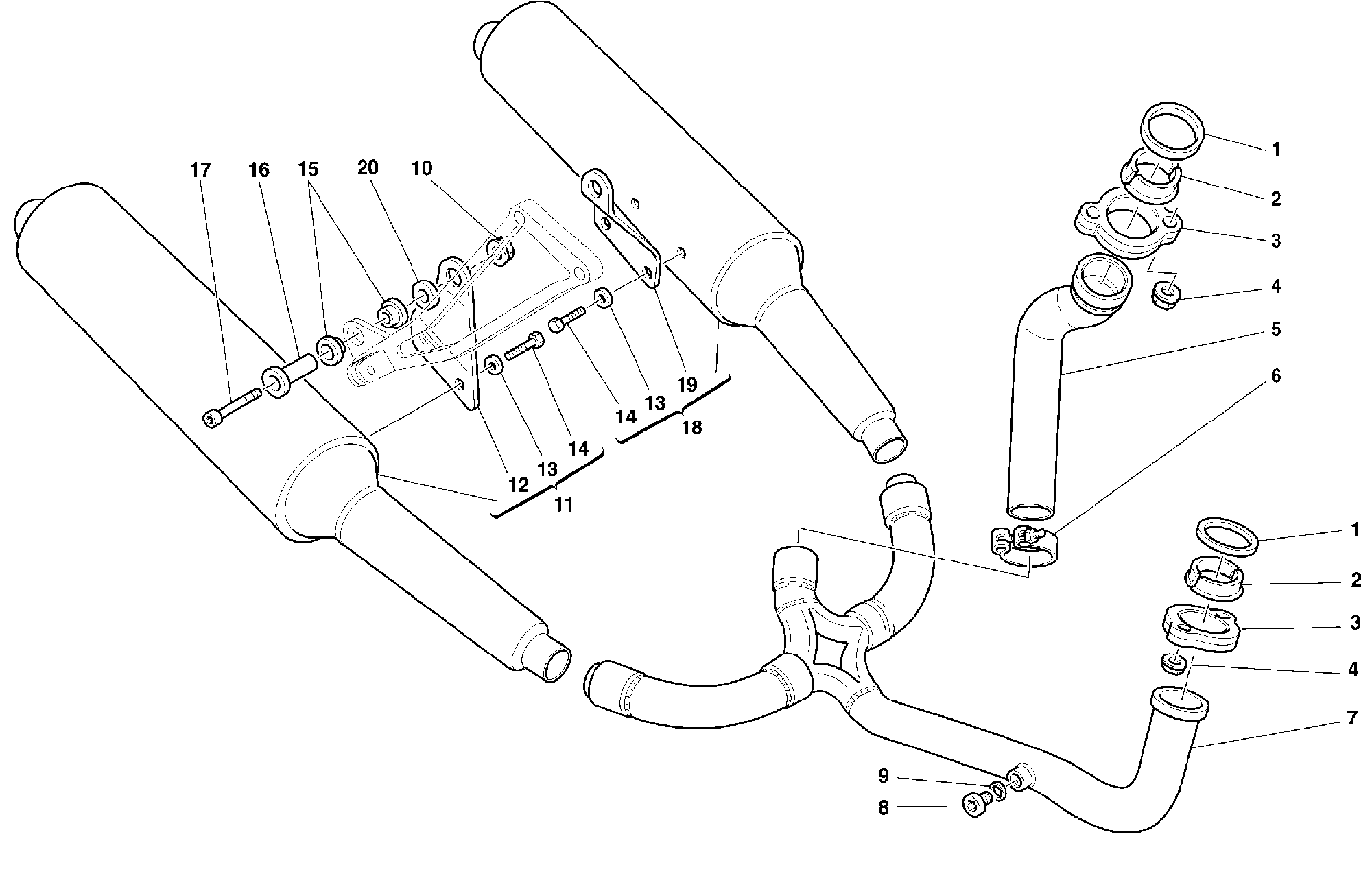 170 ECHAPPEMENT POUR SUPERSPORT 900 SS 1999