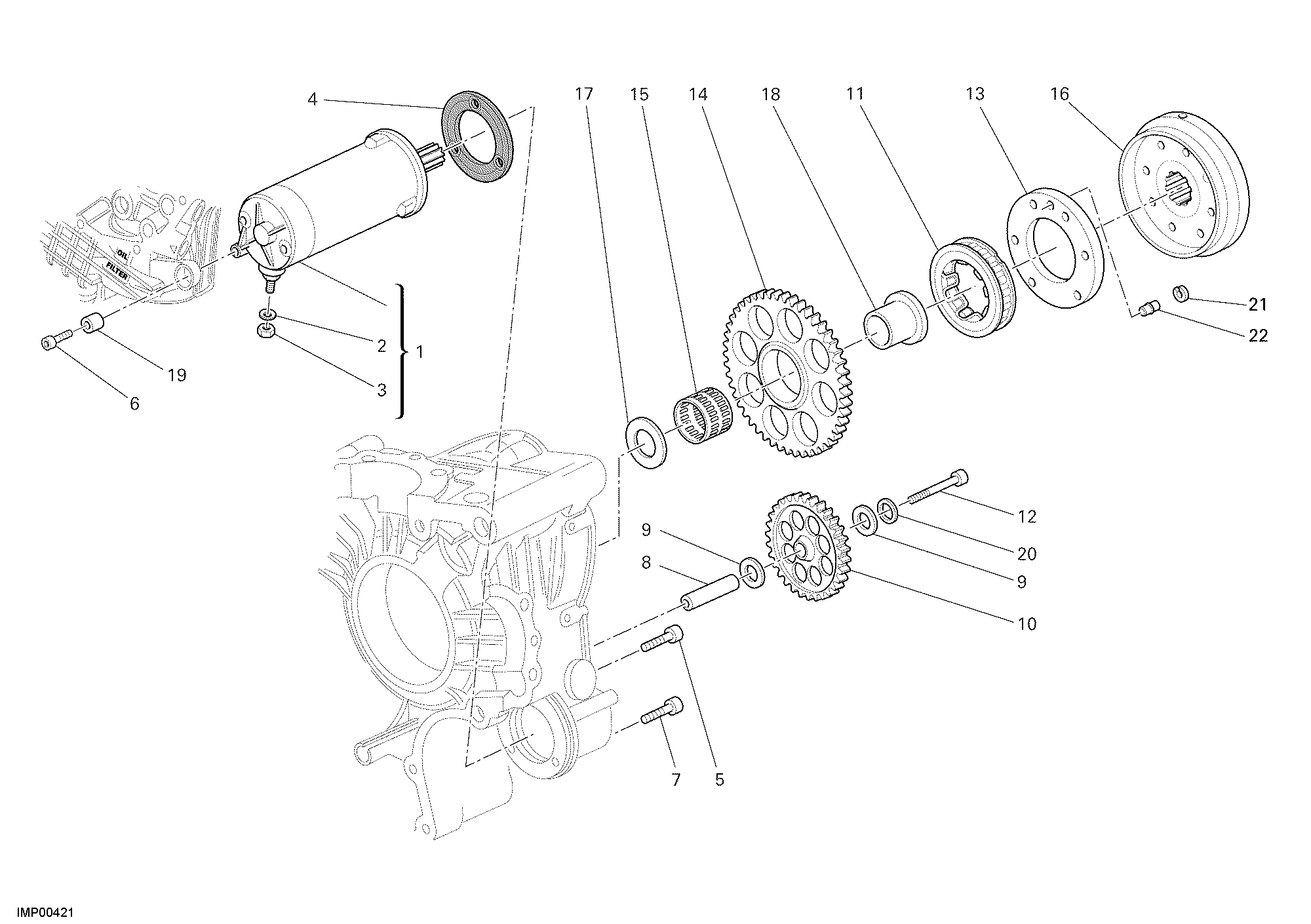 012 DEMARREUR ELECTRIQUE POUR HYPERMOTARD 1100 2009