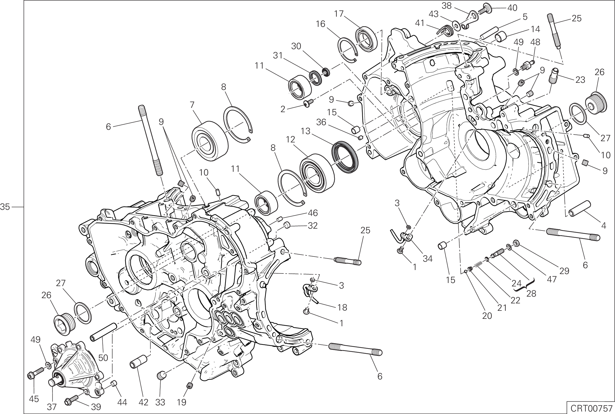 010 PAIRE DE DEMI CARTERS POUR SUPERBIKE 1299 SUPERLEGGERA 2017