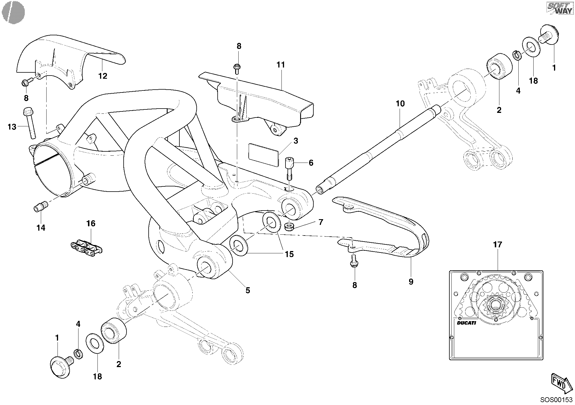 033 BRAS OSCILLANT POUR MONSTER S4R 2003