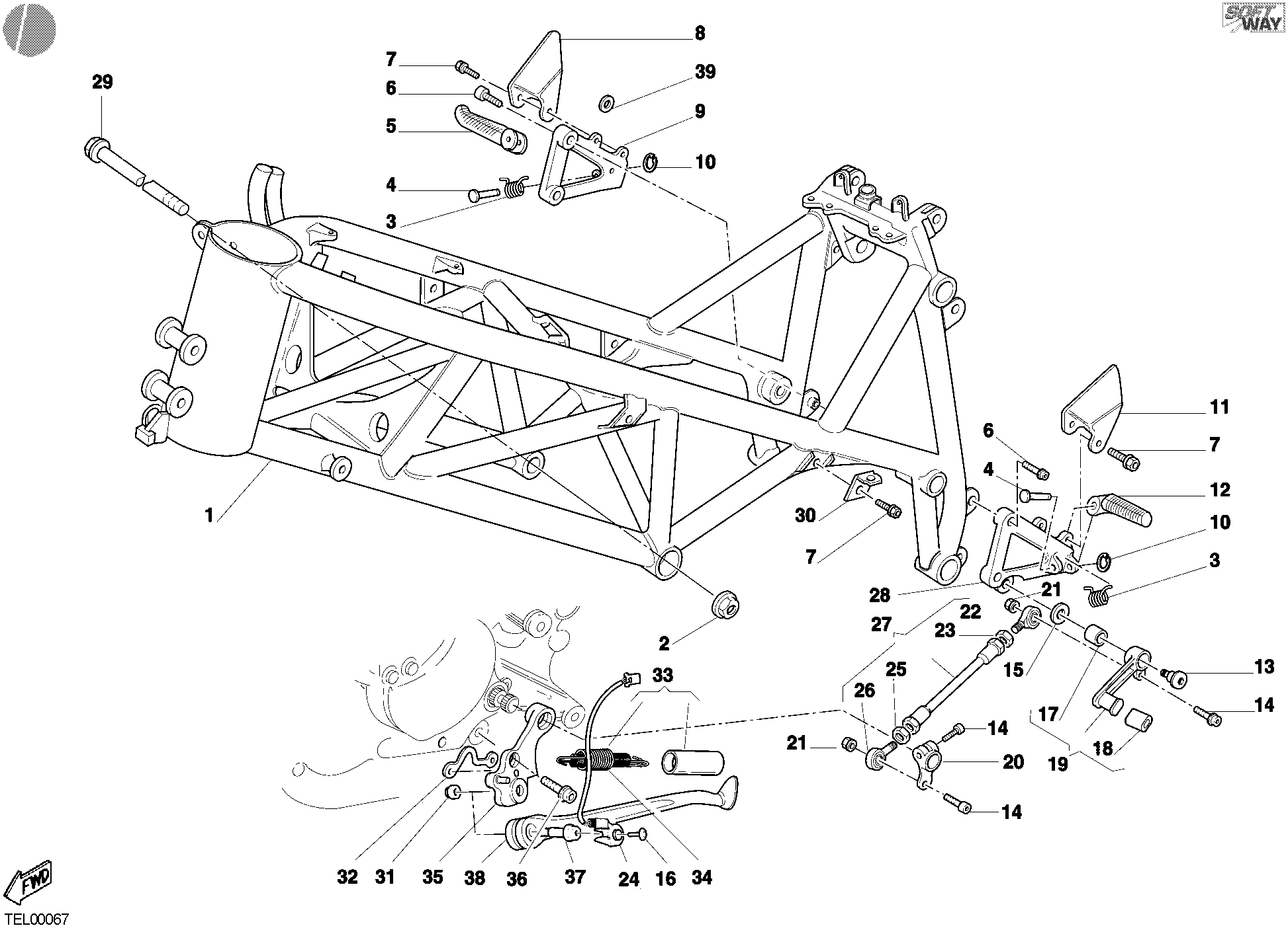 023 CADRE POUR SUPERBIKE 998 R 2002