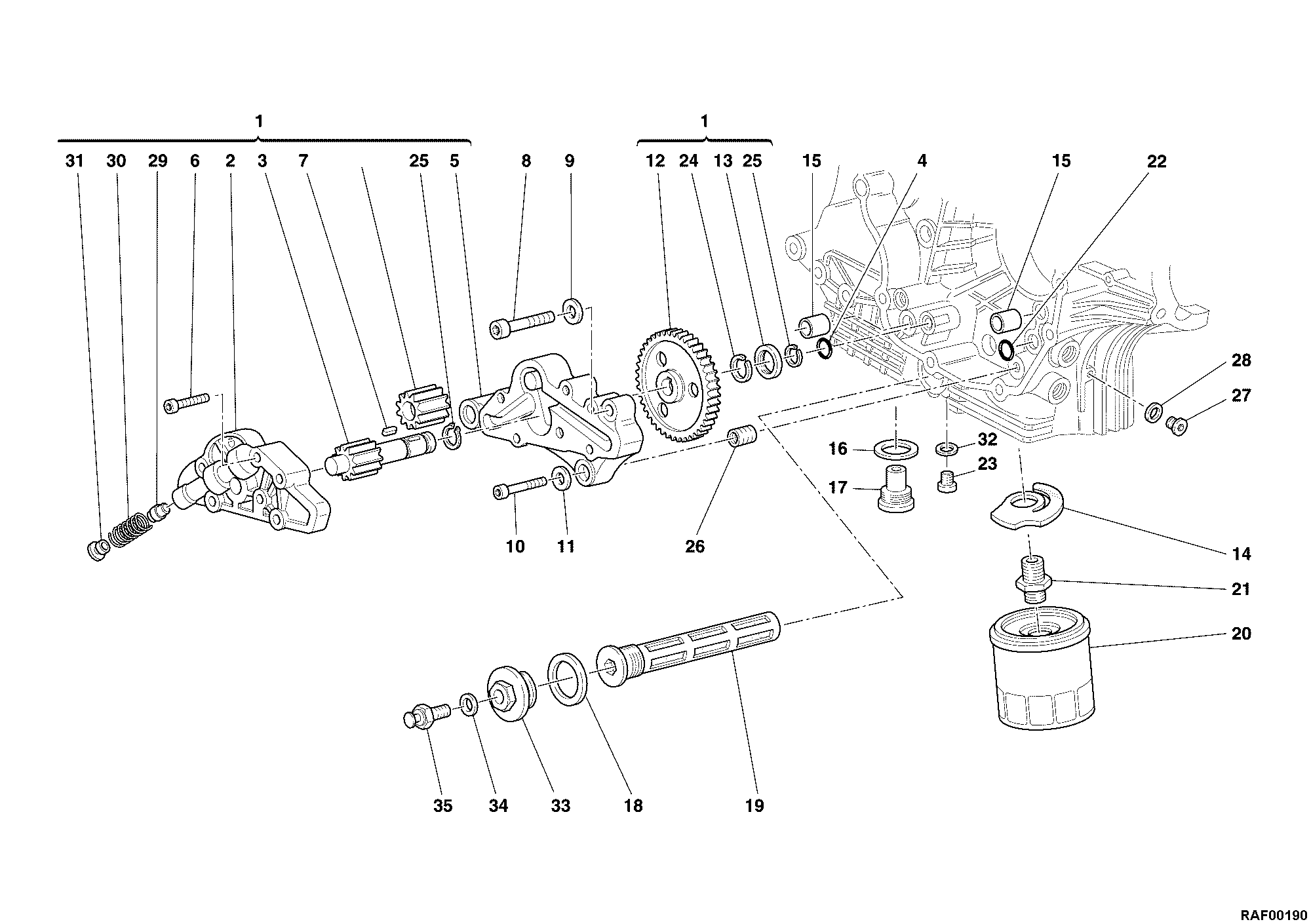 009 POMPE A HUILE FILTRE POUR SUPERSPORT 1000 SS 2005