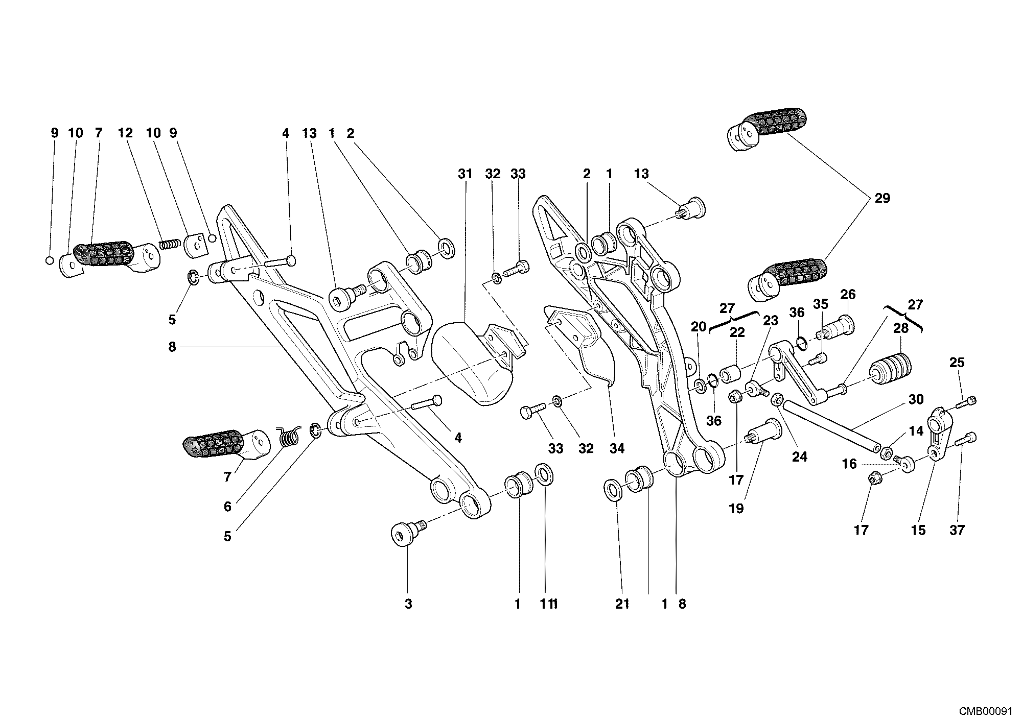 031 REPOSE PIEDS POUR MONSTER 400 2004