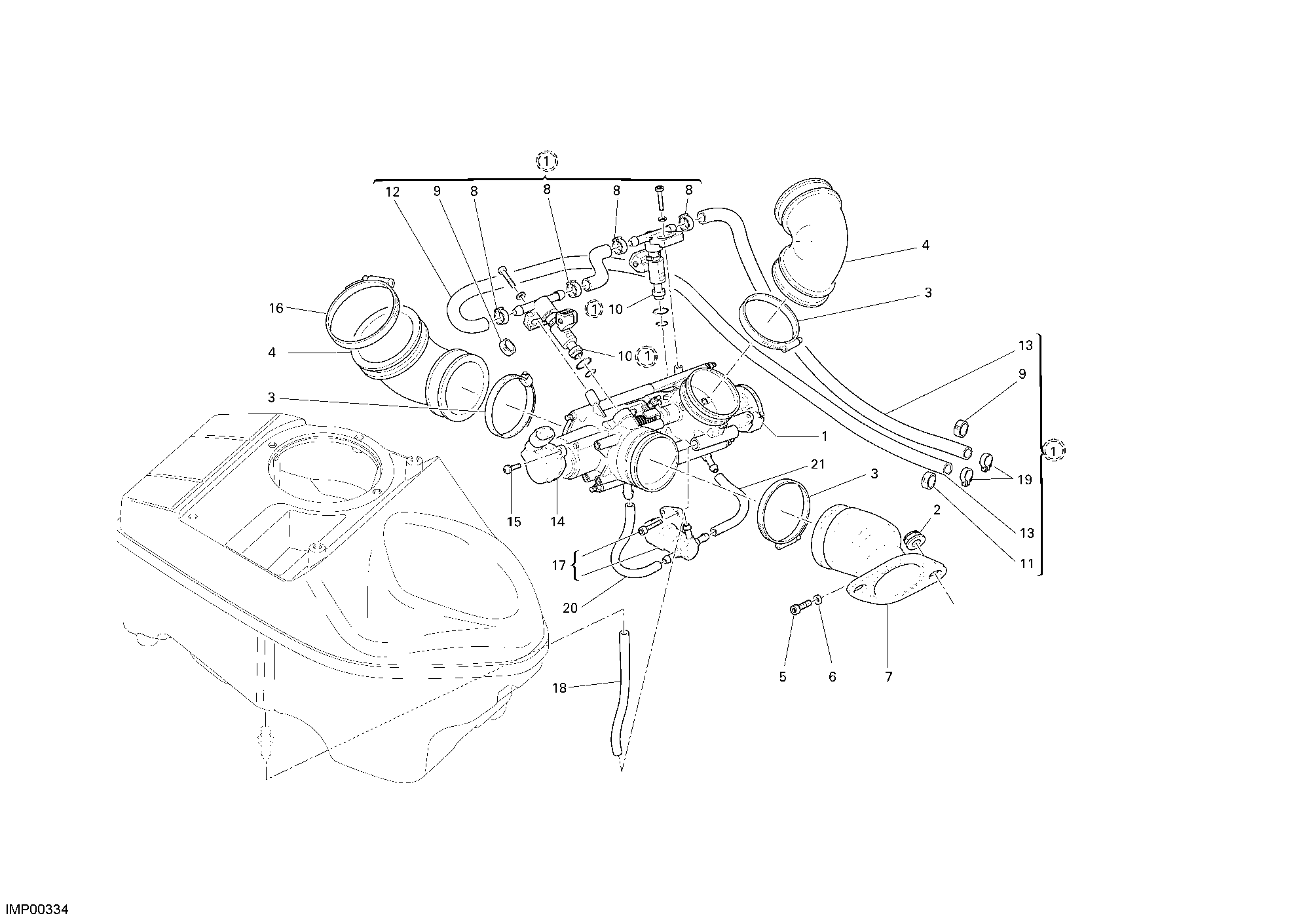 016 CORPS PAPILLON POUR SPORTCLASSIC GT1000 2007