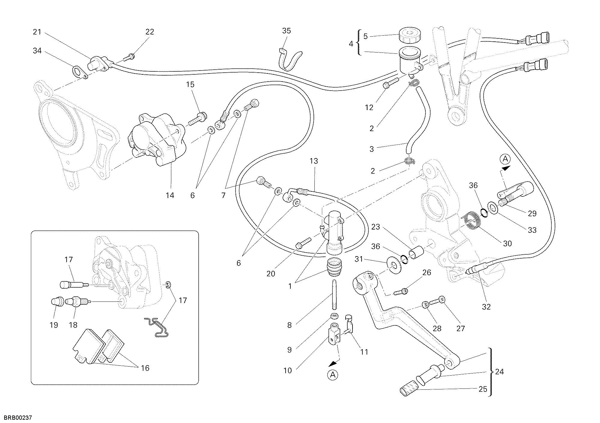 029 SYSTEME DE FREIN ARRIERE POUR MULTISTRADA 1100 S 2009