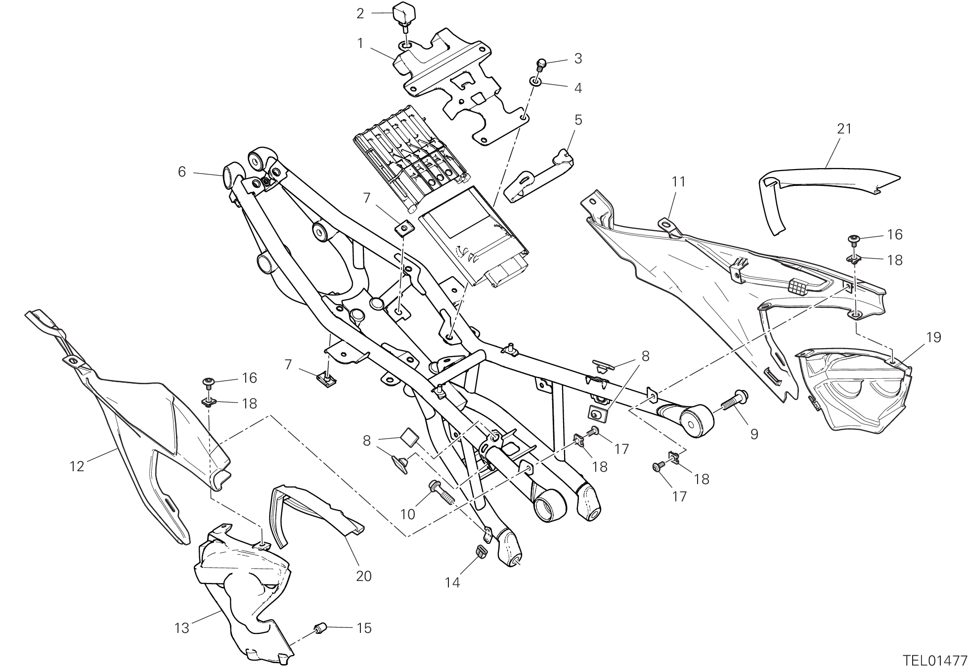 33B BRIDE ARRIERE POUR SUPERBIKE PANIGALE V2 2021