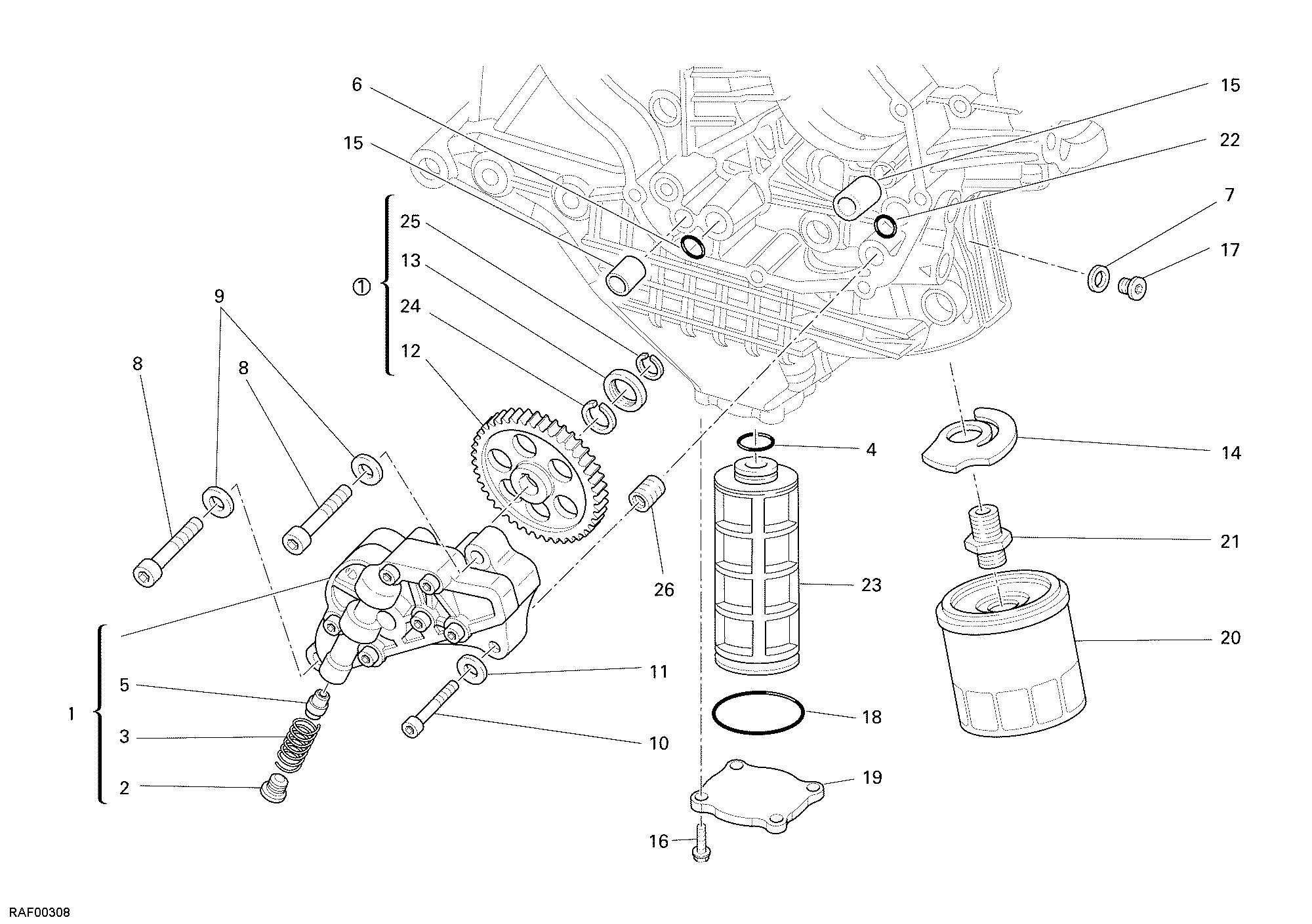 009 POMPE A HUILE FILTRE POUR MONSTER S4R 2008