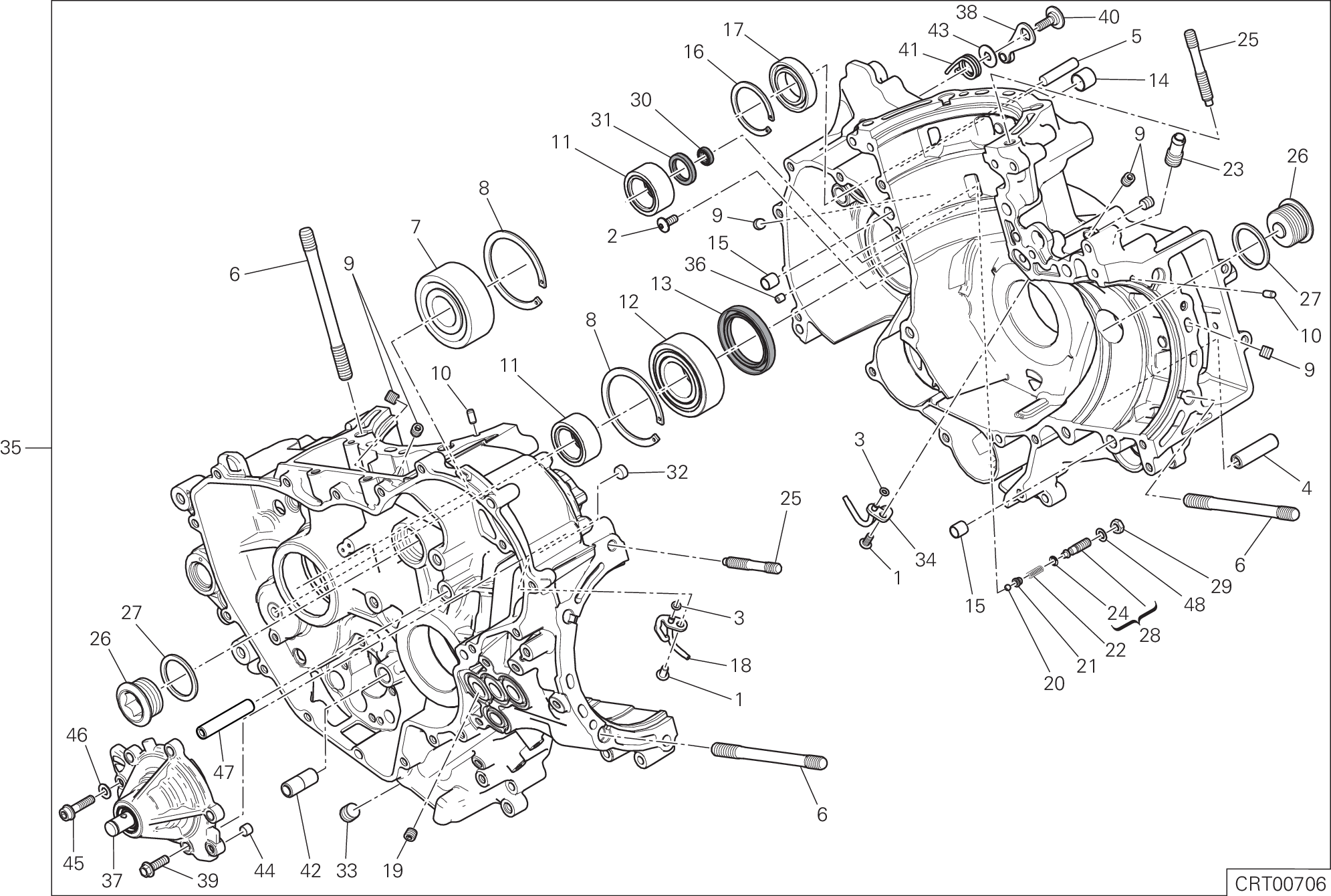 010 PAIRE DE DEMI CARTERS POUR SUPERBIKE 1299 ABS 2017