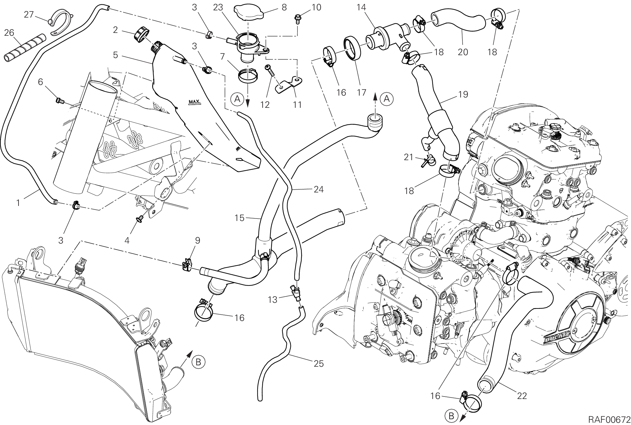 24B CIRCUIT DE REFROIDISSEMENT POUR DIAVEL 1260 S 2019