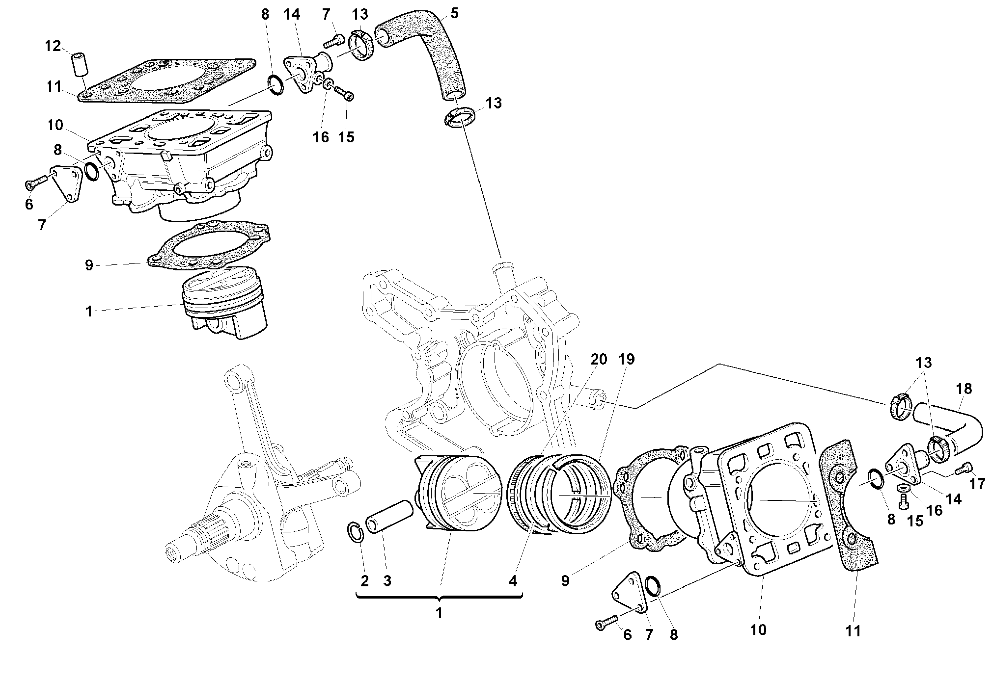 070 CYLINDRE PISTON POUR SUPERBIKE 996 R 1999