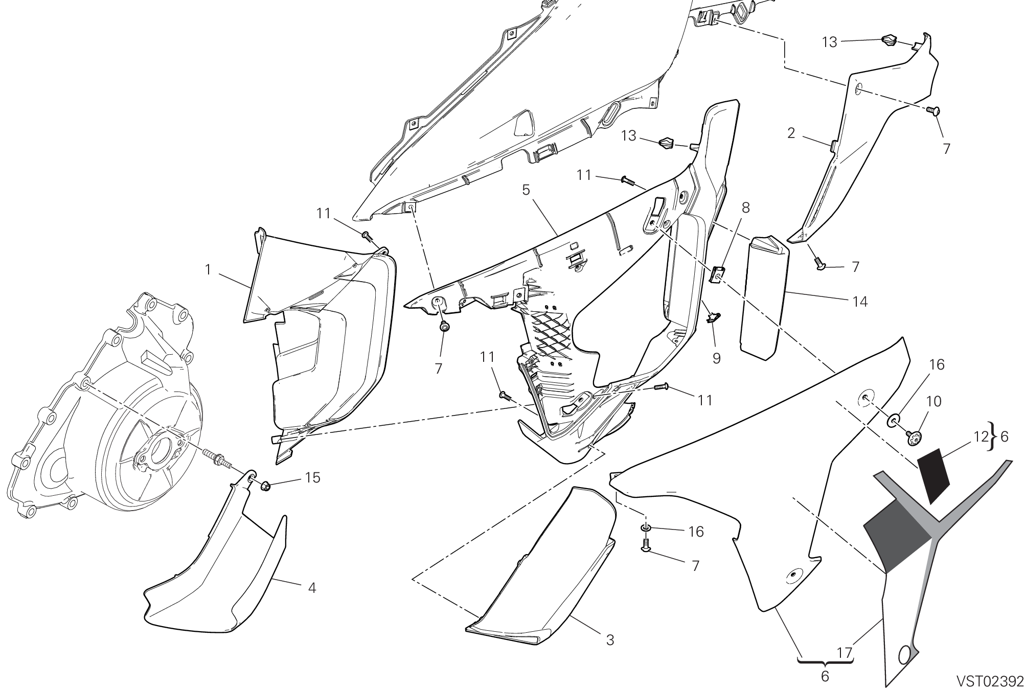 37F PANNEAU LATERAL GAUCHE POUR MULTISTRADA V4 PIKES PEAK 2022