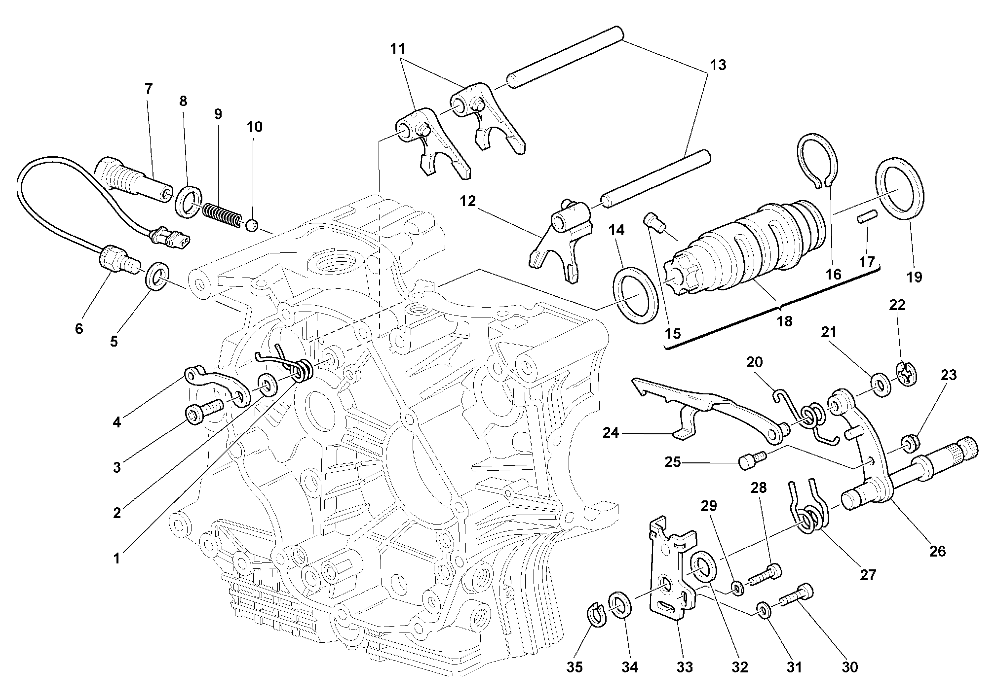 002 ARBRE SELECTEUR DE VITESSES POUR SUPERBIKE 996 SPS II 1999