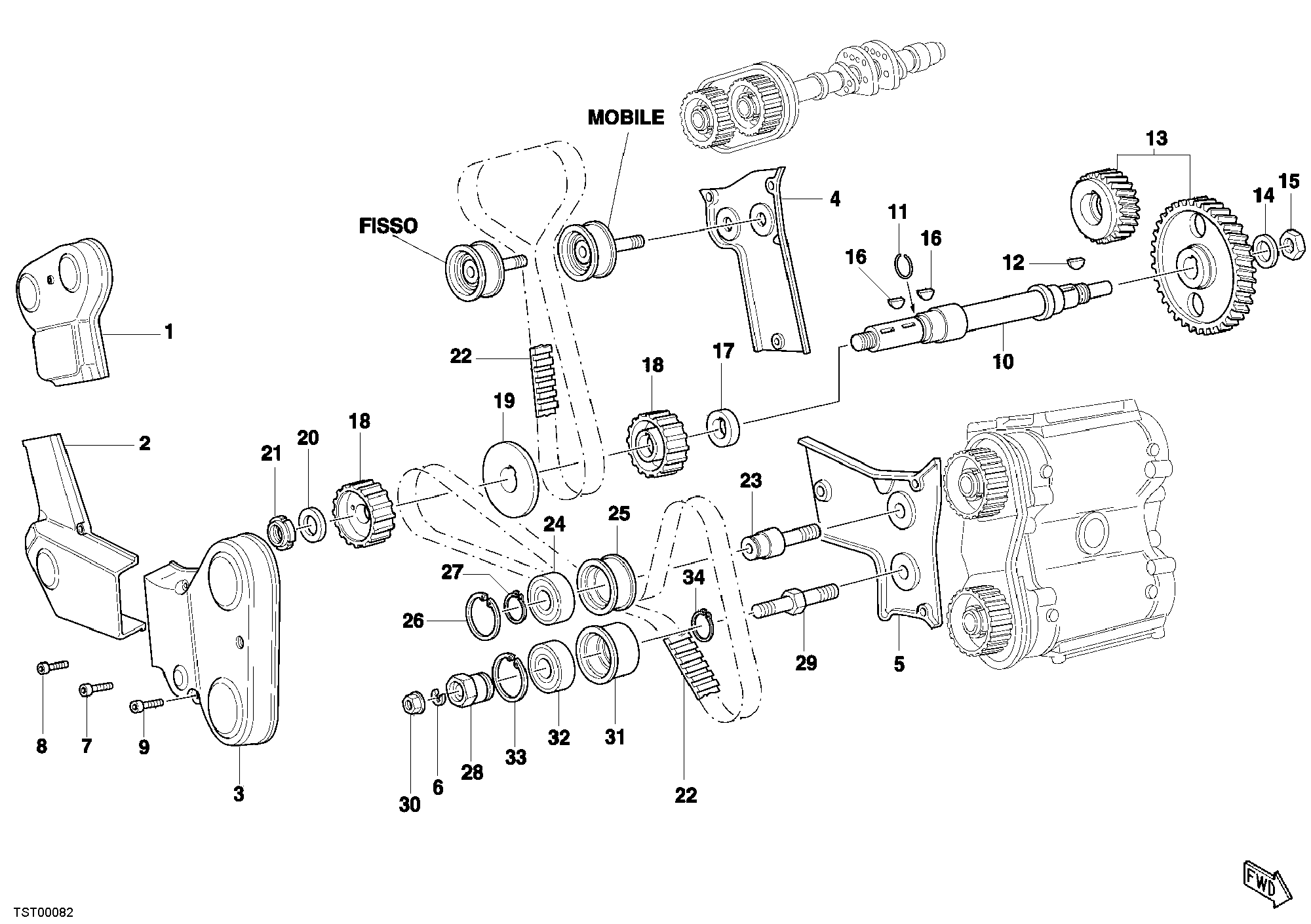 008 COURROIE DISTRIBUTION POUR SPORT TOURING ST4 S 2005