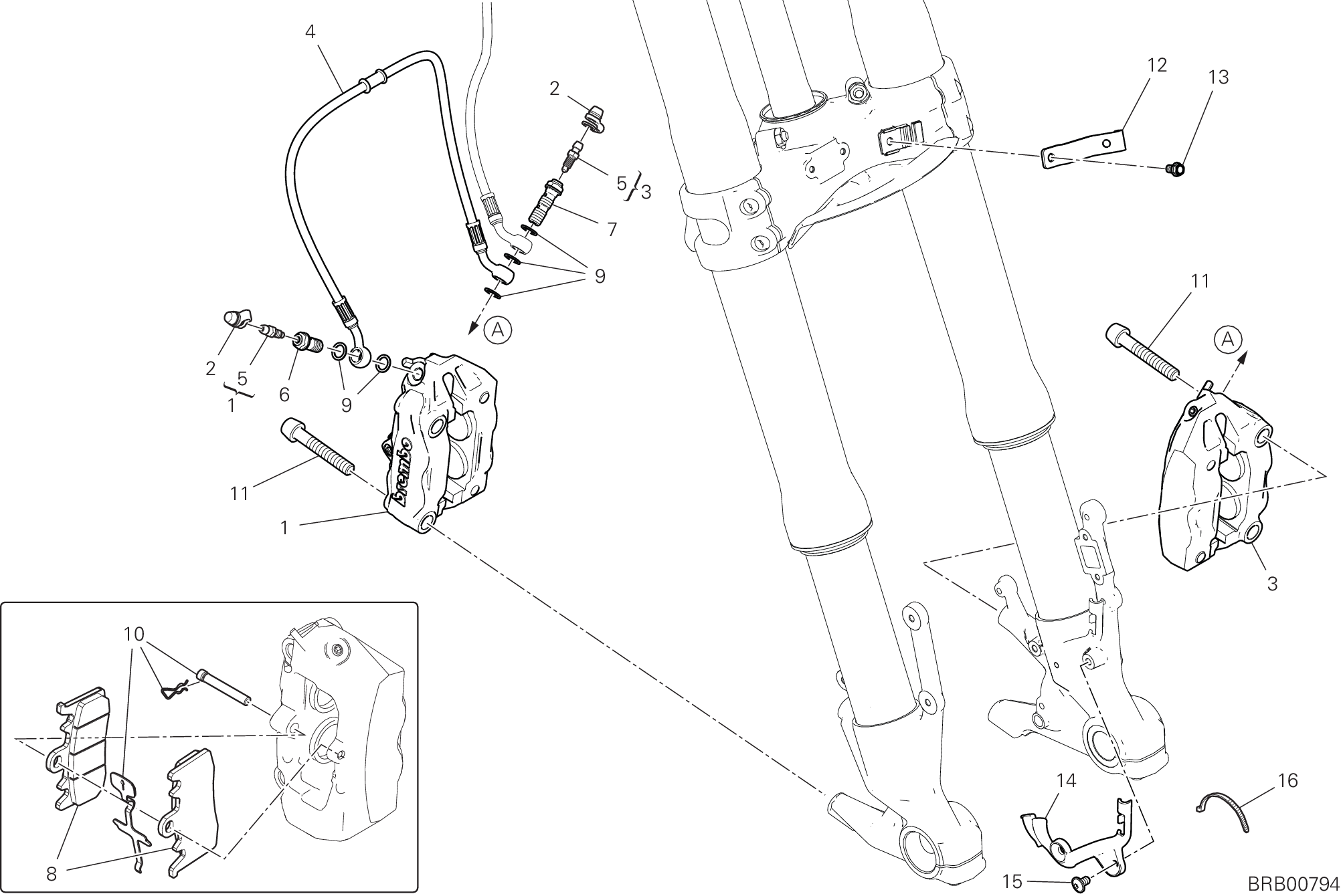 20B SYSTEME DE FREIN AVANT POUR MULTISTRADA V4 2022