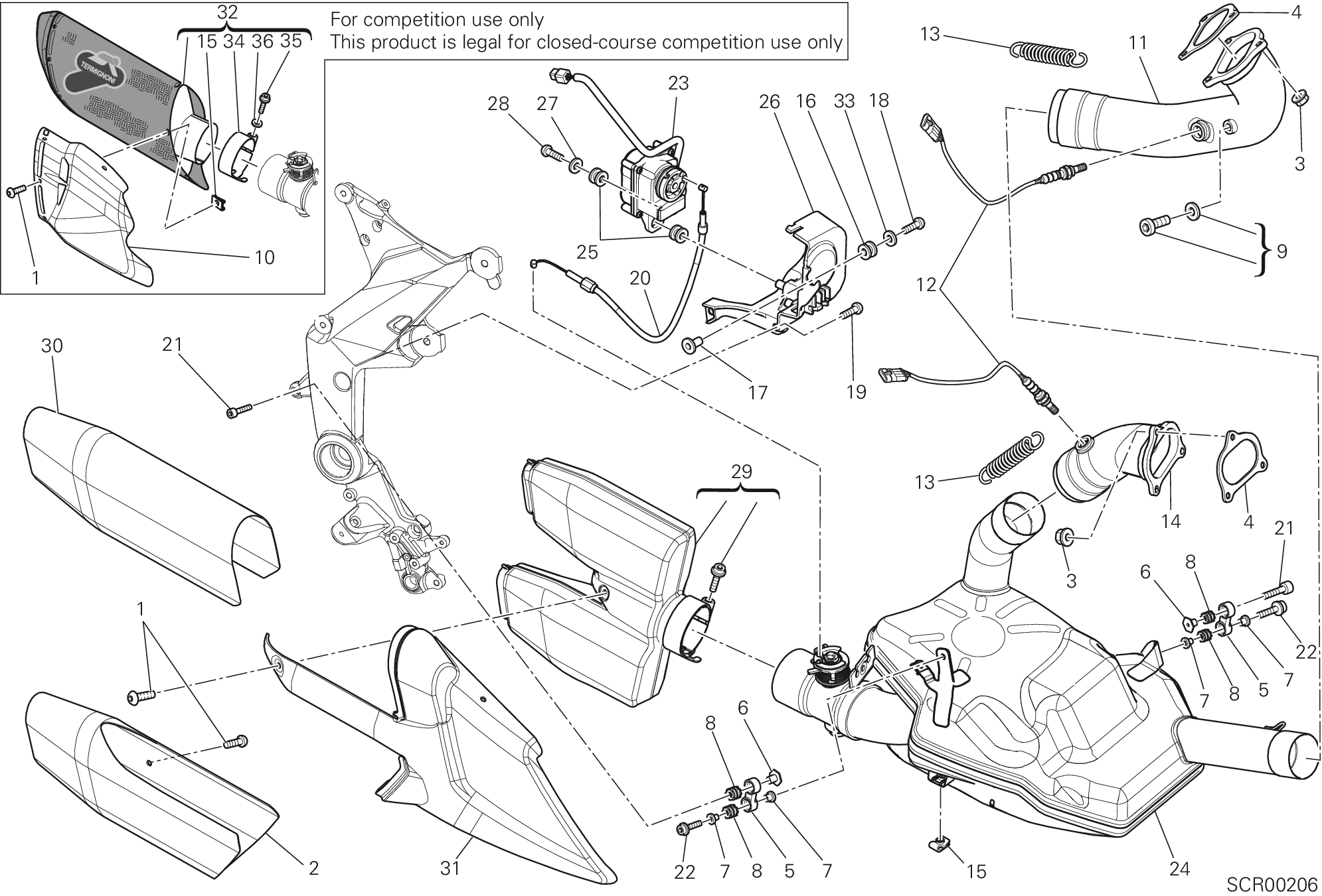 019 ECHAPPEMENT POUR MULTISTRADA 1200 S PIKES PEAK 2013