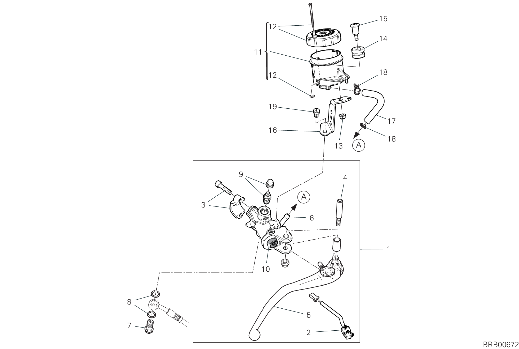 20A POMPE FREIN AVANT POUR SCRAMBLER CAFE RACER 2020