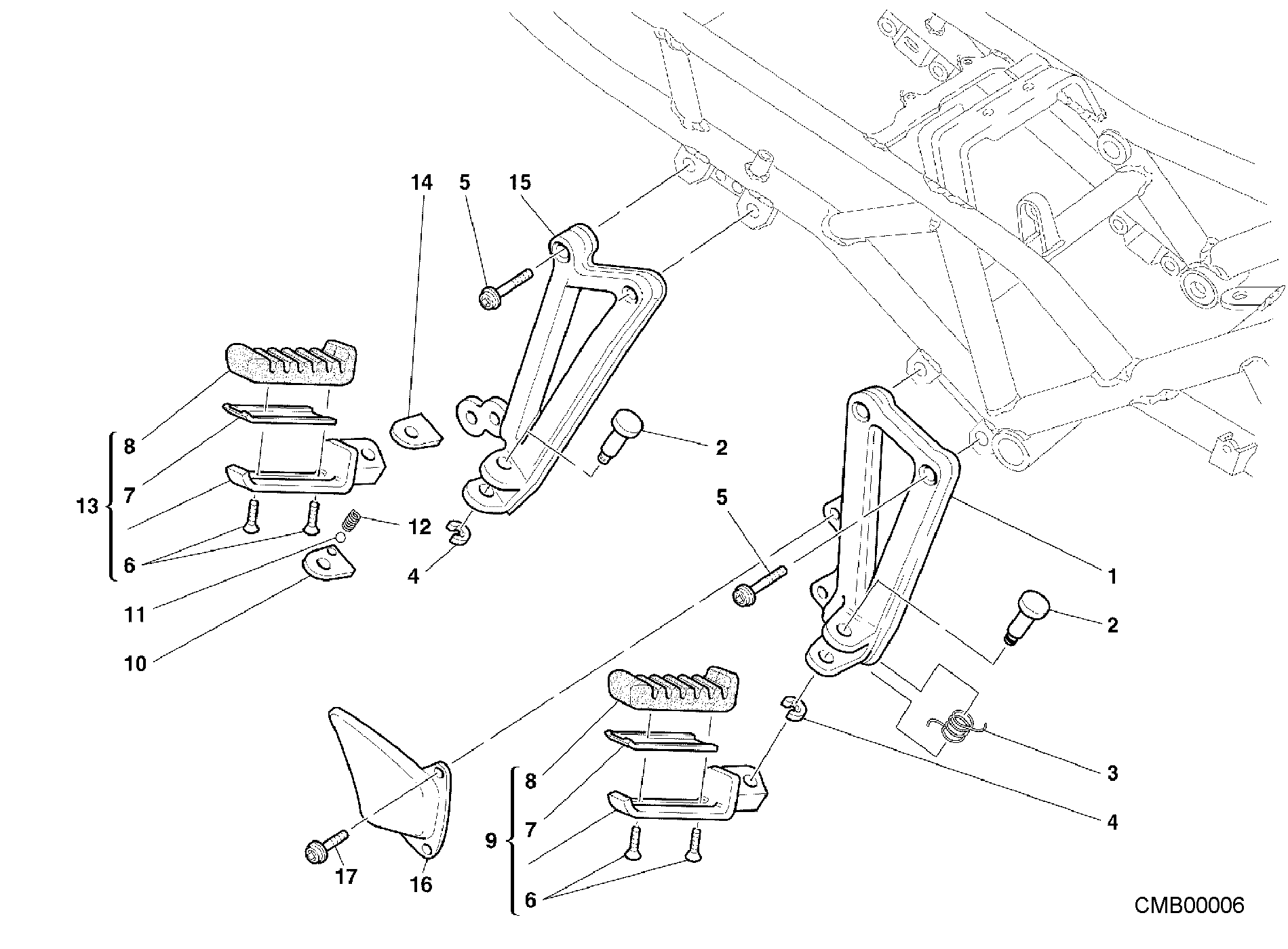 021 REPOSE PIEDS DROIT POUR SPORT TOURING ST4 2001