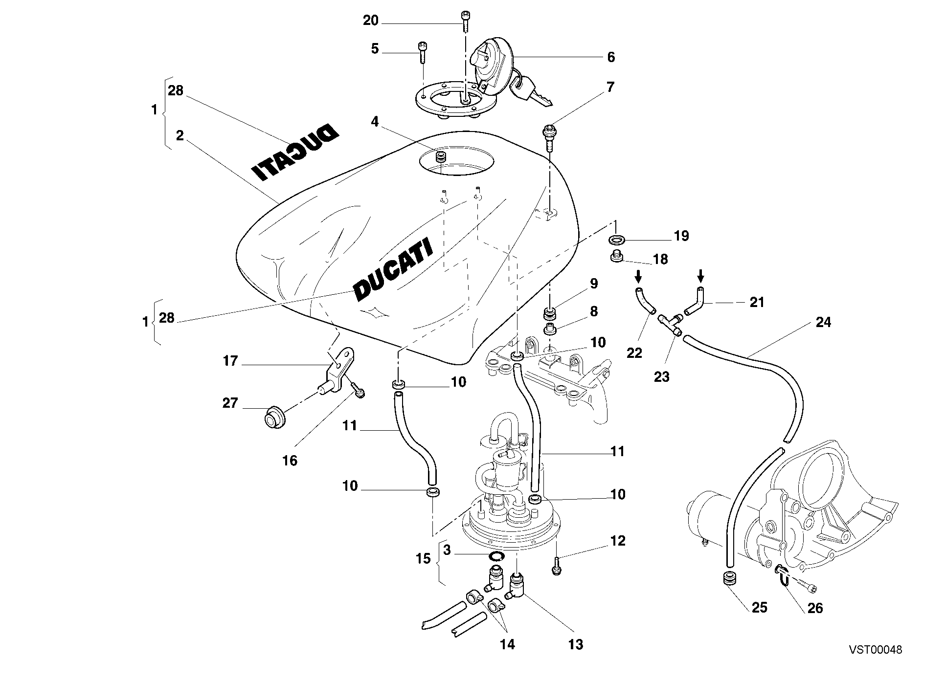 034 RESERVOIR CARBURANT POUR SUPERBIKE 748 S 2000