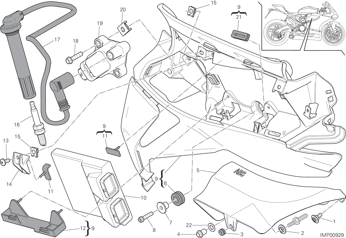 18B IMPIANTO ELETTRICO DESTRO POUR SUPERBIKE 959 PANIGALE ABS 2016