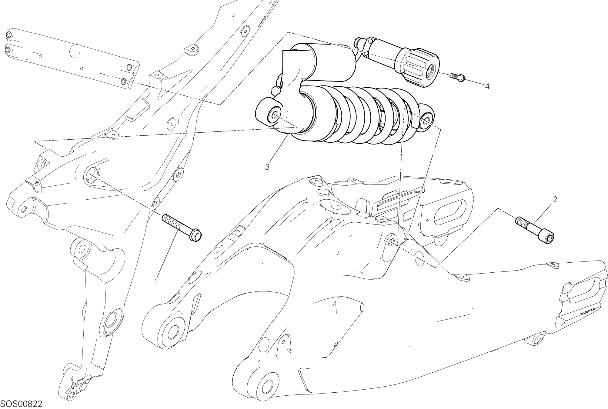 028 AMORTISSEUR ARRIERE POUR MULTISTRADA V2 2022