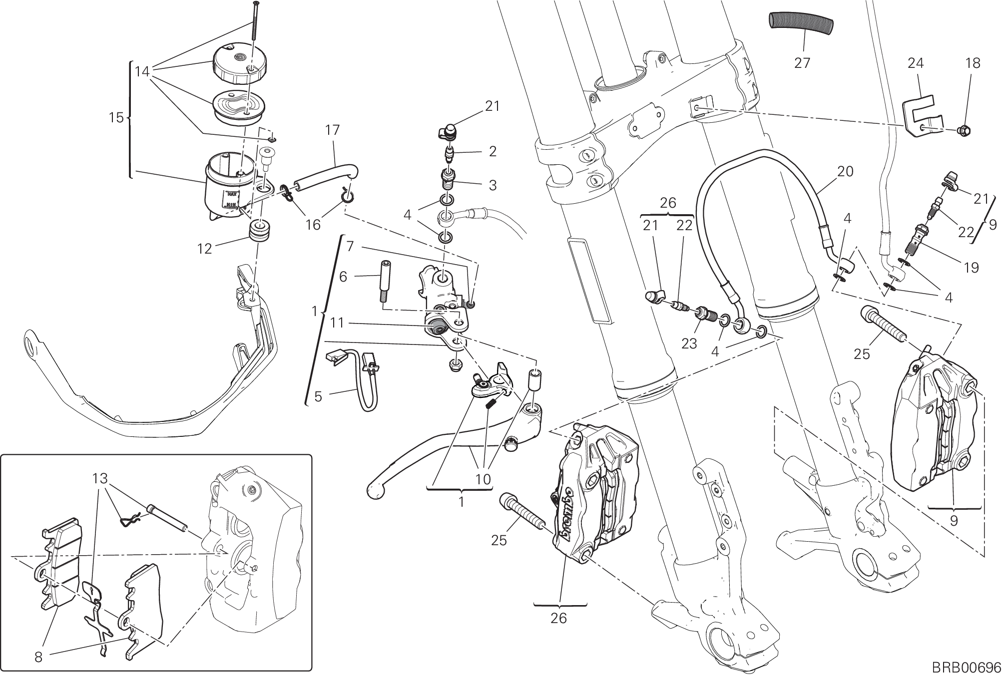 024 SYSTEME DE FREIN AVANT POUR MULTISTRADA 950 2020