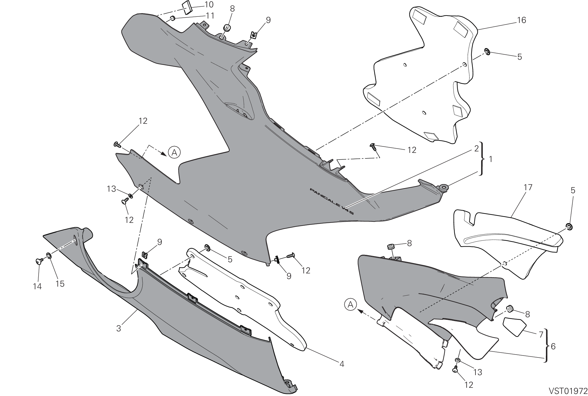 37B CARENE DROITE POUR SUPERBIKE PANIGALE V4 S 2019