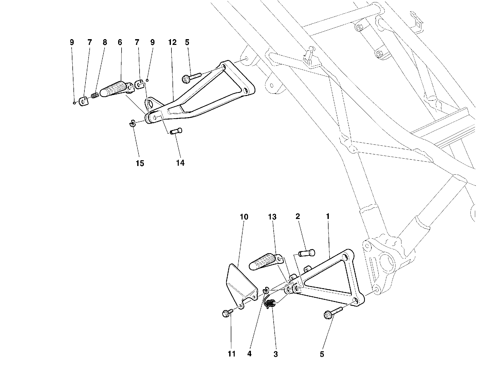 210 REPOSE PIEDS DROIT POUR SUPERSPORT 750 SS 1999