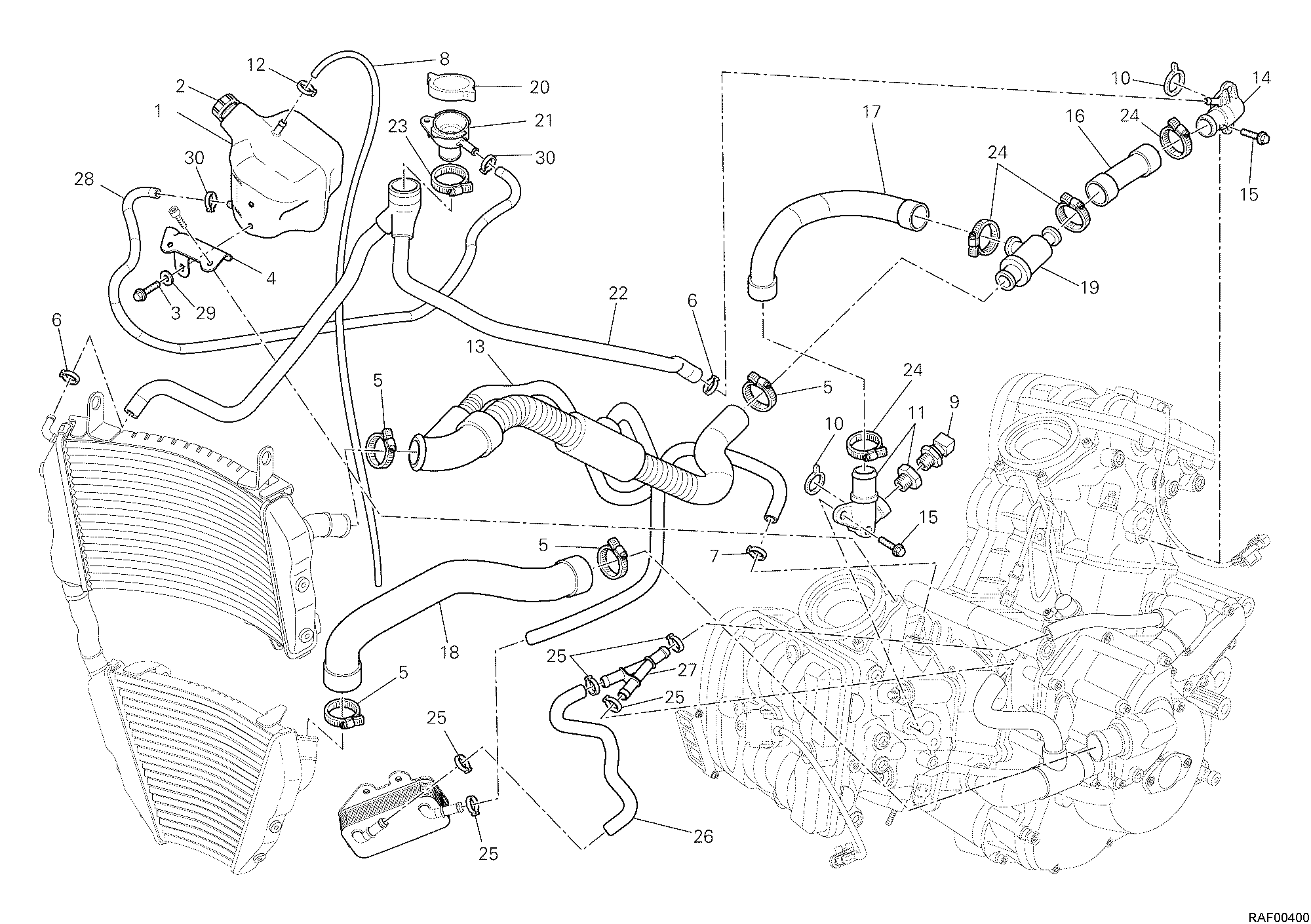 031 CIRCUIT DE REFROIDISSEMENT POUR STREETFIGHTER 848 2014