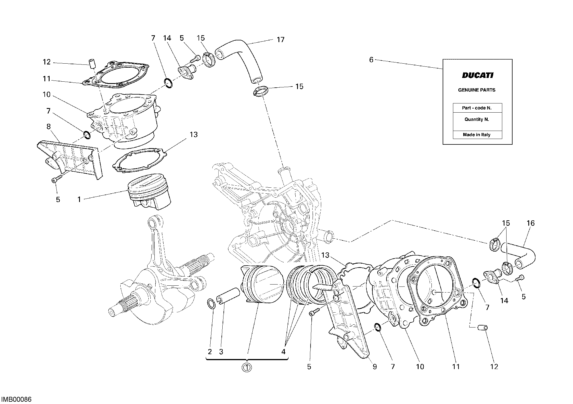 007 CYLINDRE PISTON POUR MONSTER S4RS 2006
