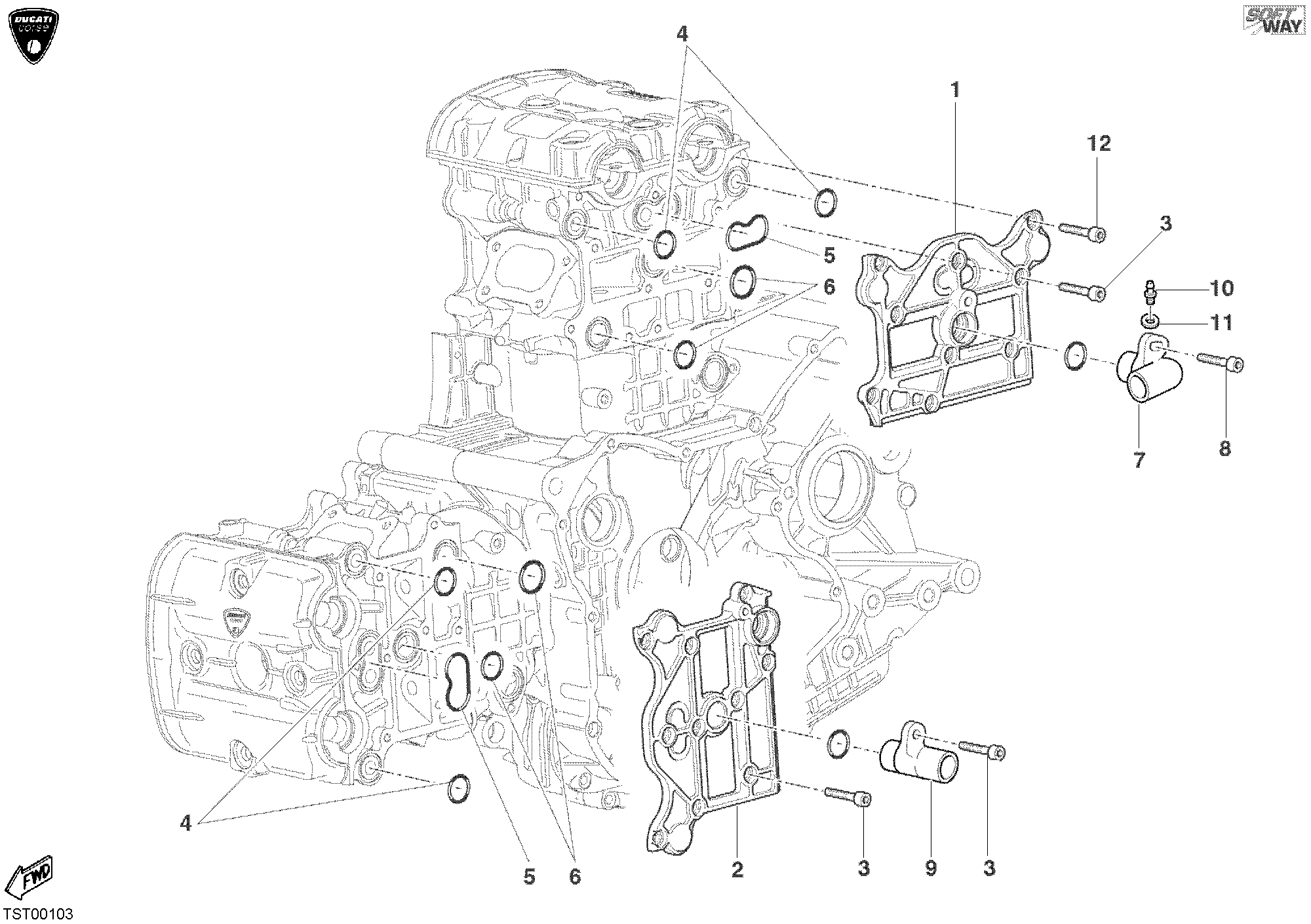 14A COUVECLES CULASSE POUR SUPERBIKE 998 RS 2002
