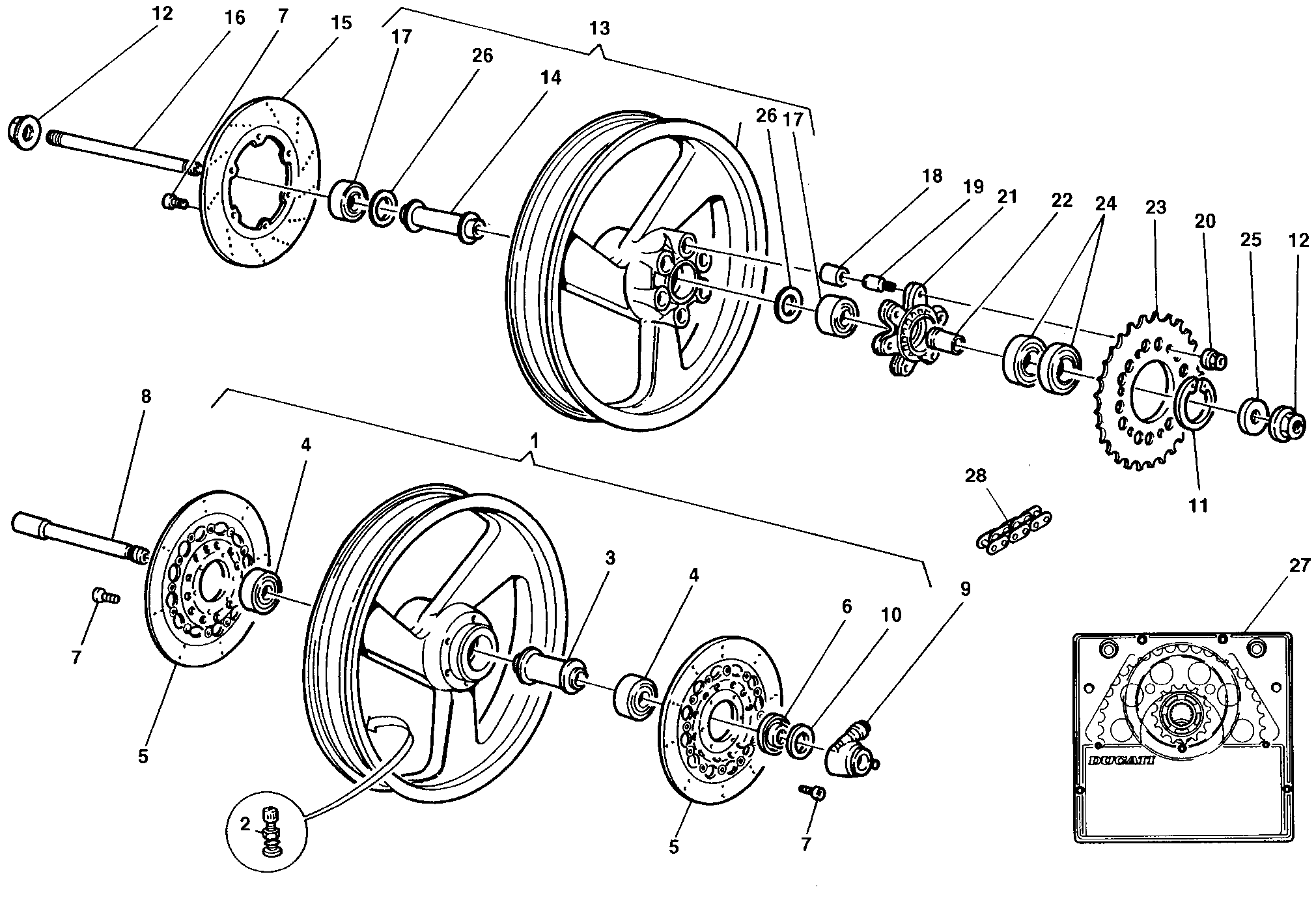 024 ROUES POUR MONSTER 900 CROMO 1998