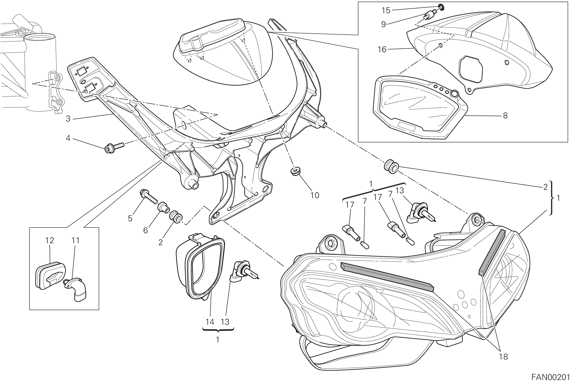 020 FEU AVANT POUR SUPERBIKE 848 EVO 2012