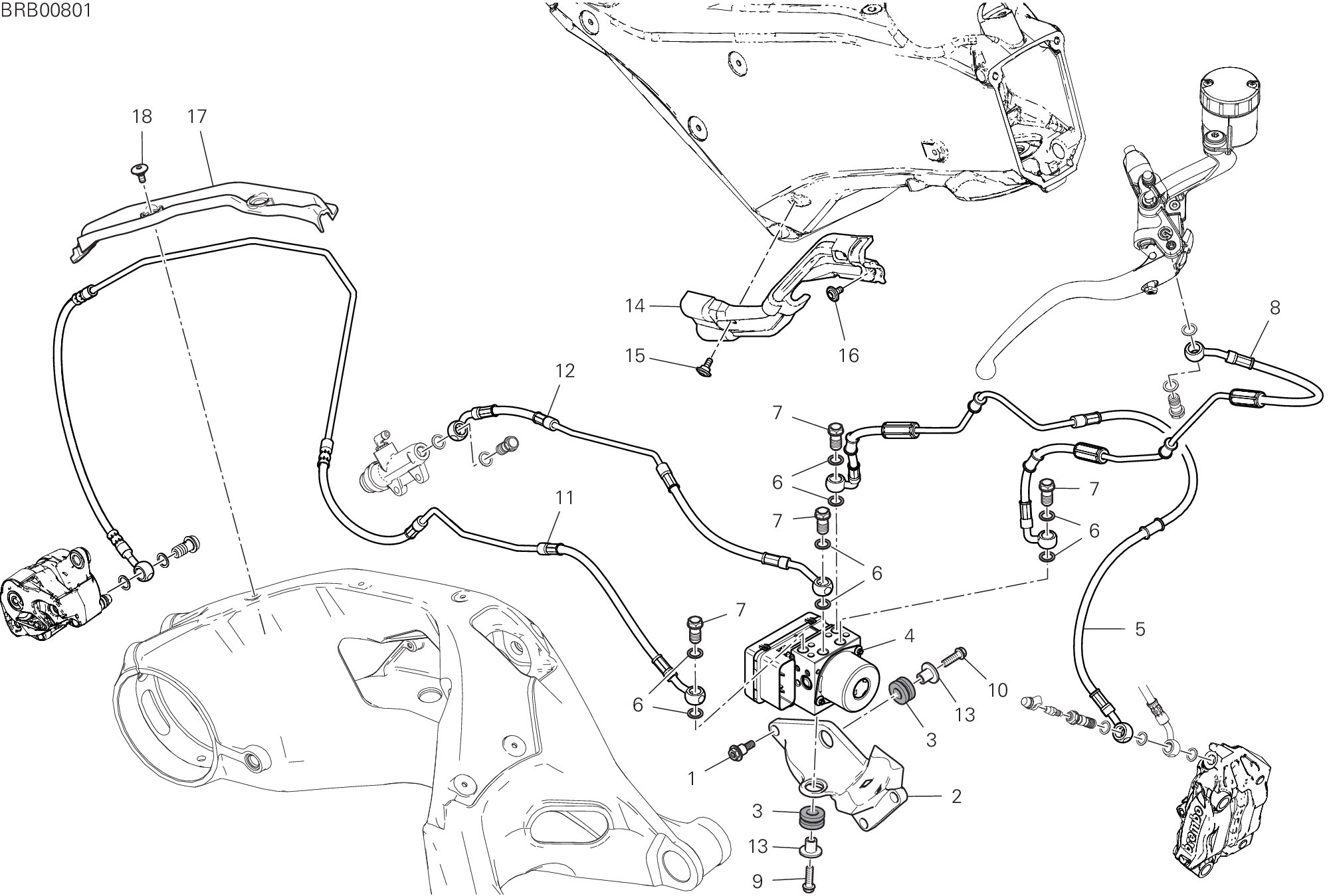 20C SYSTEME DE FREIN ABS POUR SUPERBIKE PANIGALE V2 TROY BAYLISS 2022