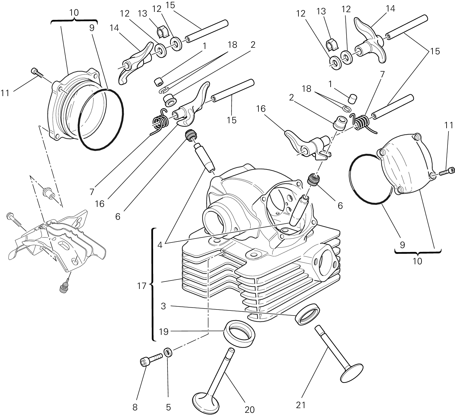 014 CULASSE VERTICALE POUR MONSTER 696 ABS 2014