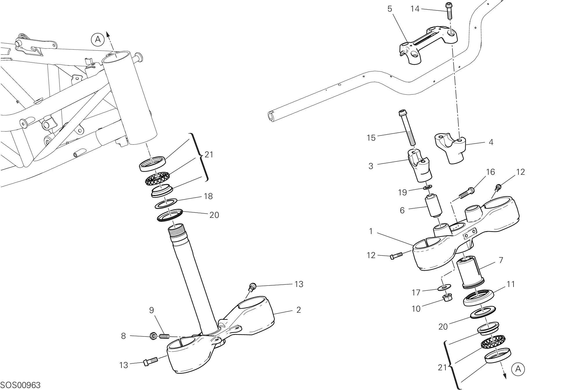 17A ENSEMBLE DIRECTION POUR HYPERMOTARD 950 2023