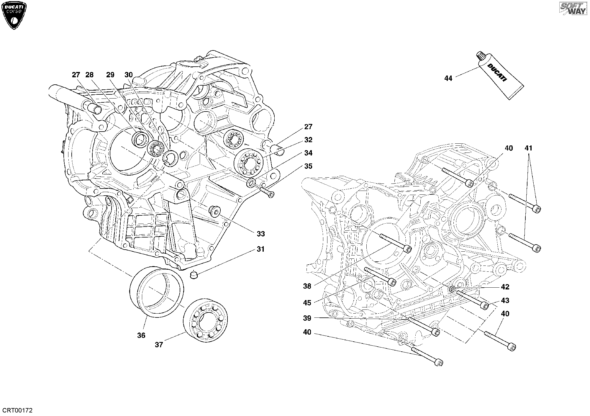 10A ROULEMENTS CARTER MOTEUR POUR SUPERBIKE 999 RS 2004